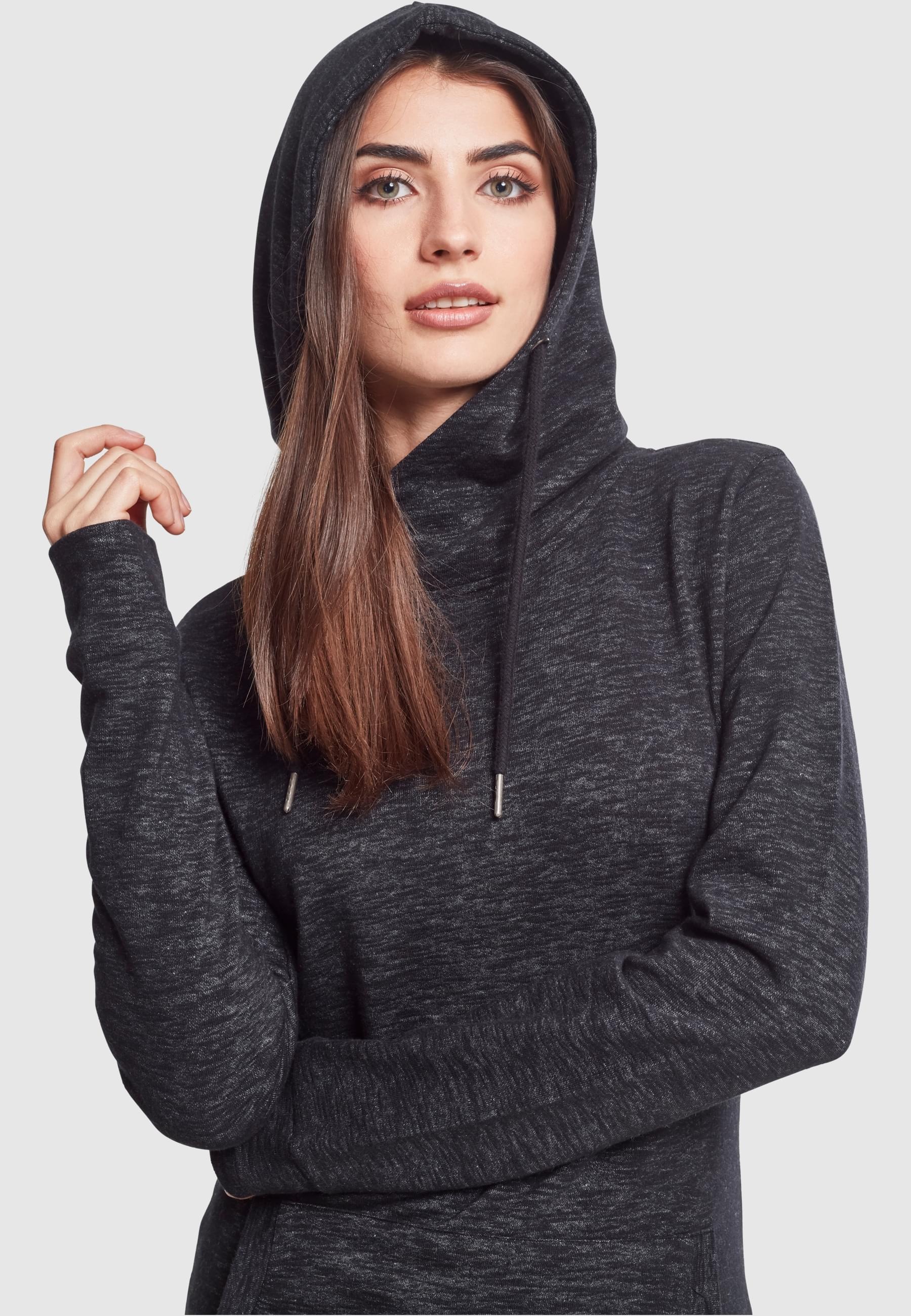 URBAN CLASSICS Rundhalspullover »Urban Classics Damen Ladies Slub Terry High Neck Hoody«, (1 tlg.)