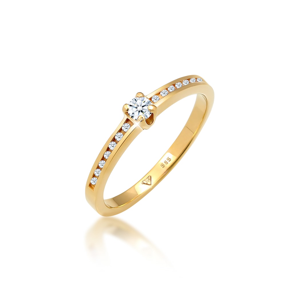 Elli DIAMONDS Verlobungsring »Verlobungsring Diamant (0.18 ct.) 585 Gelbgold«