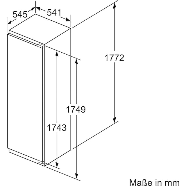 NEFF Einbaukühlschrank »KI1812FF0«, KI1812FF0, 177,2 cm hoch, 54,1 cm breit  | BAUR