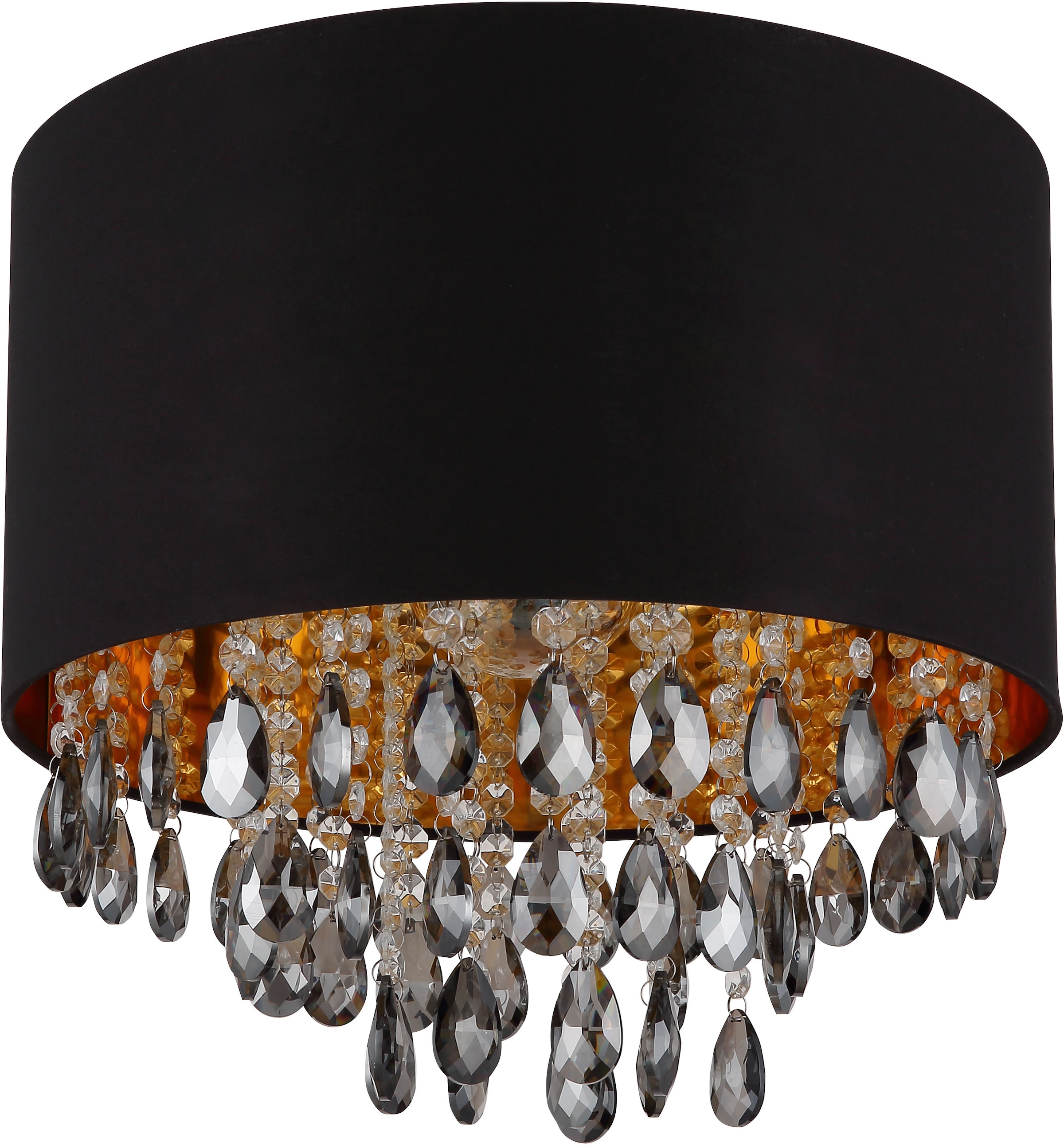 GLOBO LIGHTING Deckenleuchte »COLETTA«, Leuchtmittel E27 | ohne Leuchtmittel, Deckenlampe/goldfarben/Glaskristalle/rauchfarben/elegant