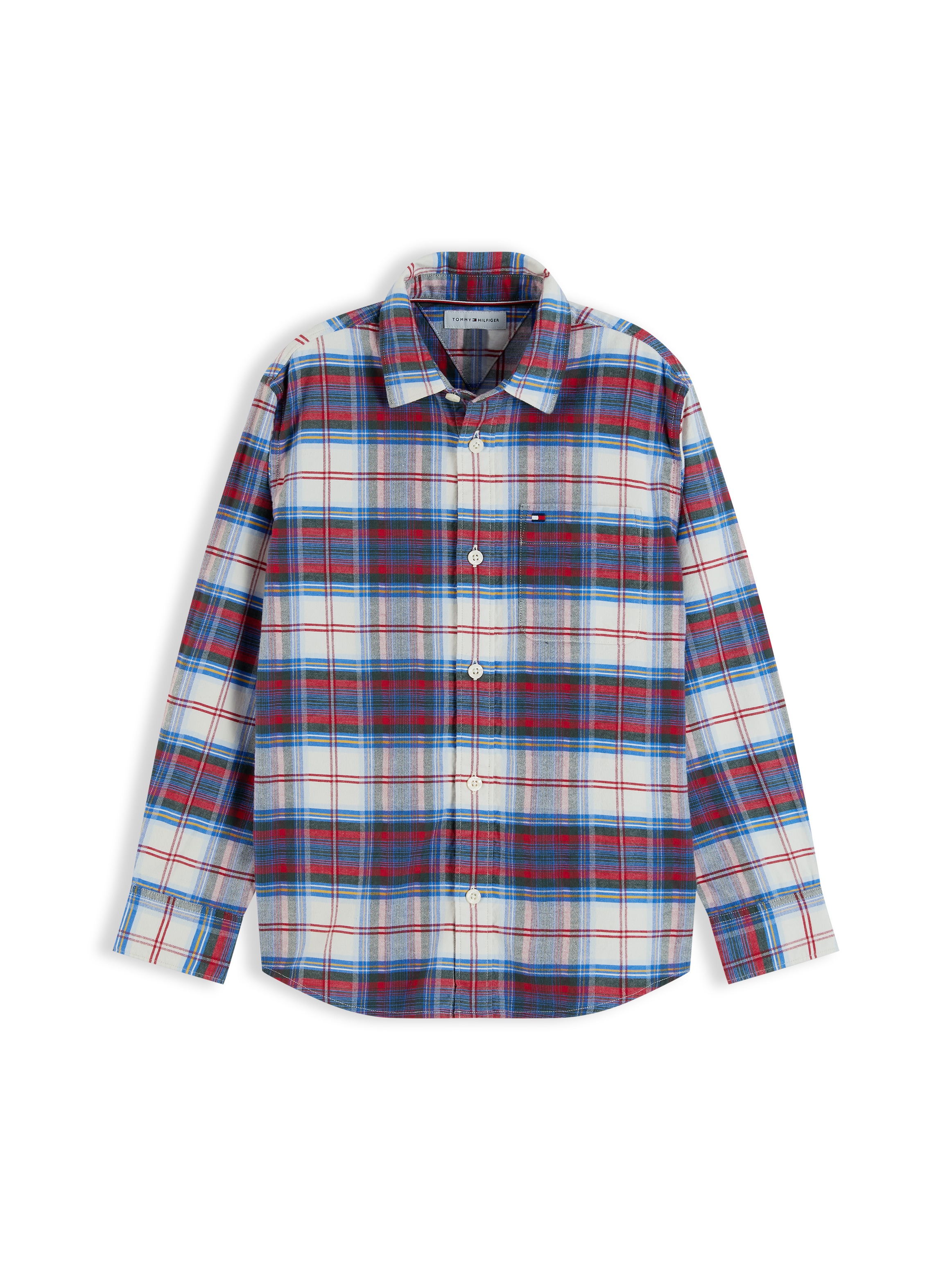 Tommy Hilfiger Langarmhemd Karo-Design, Regular Fit, Kinder bis 16 Jahre