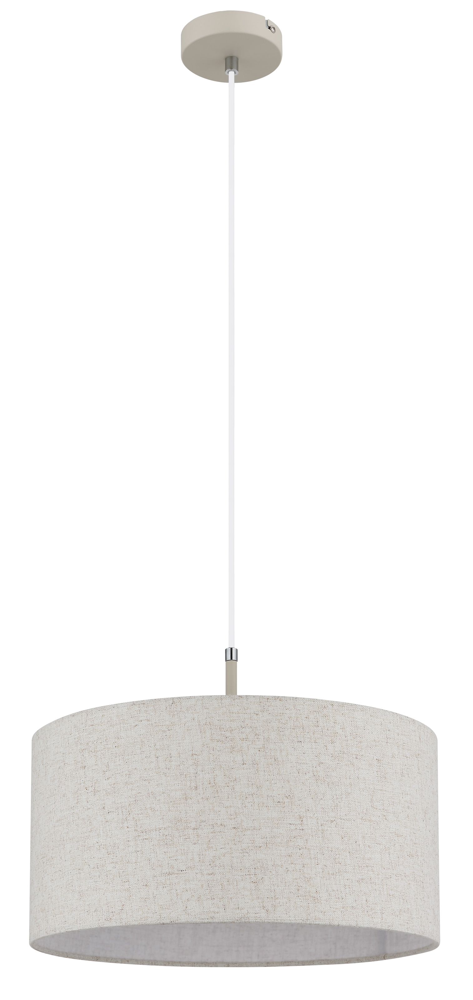 GLOBO LIGHTING Hängeleuchte »DELEON« E27 1 Stk. Hängeleuchte sandfarben matt mit Creme-Textilschirm, kürzbar