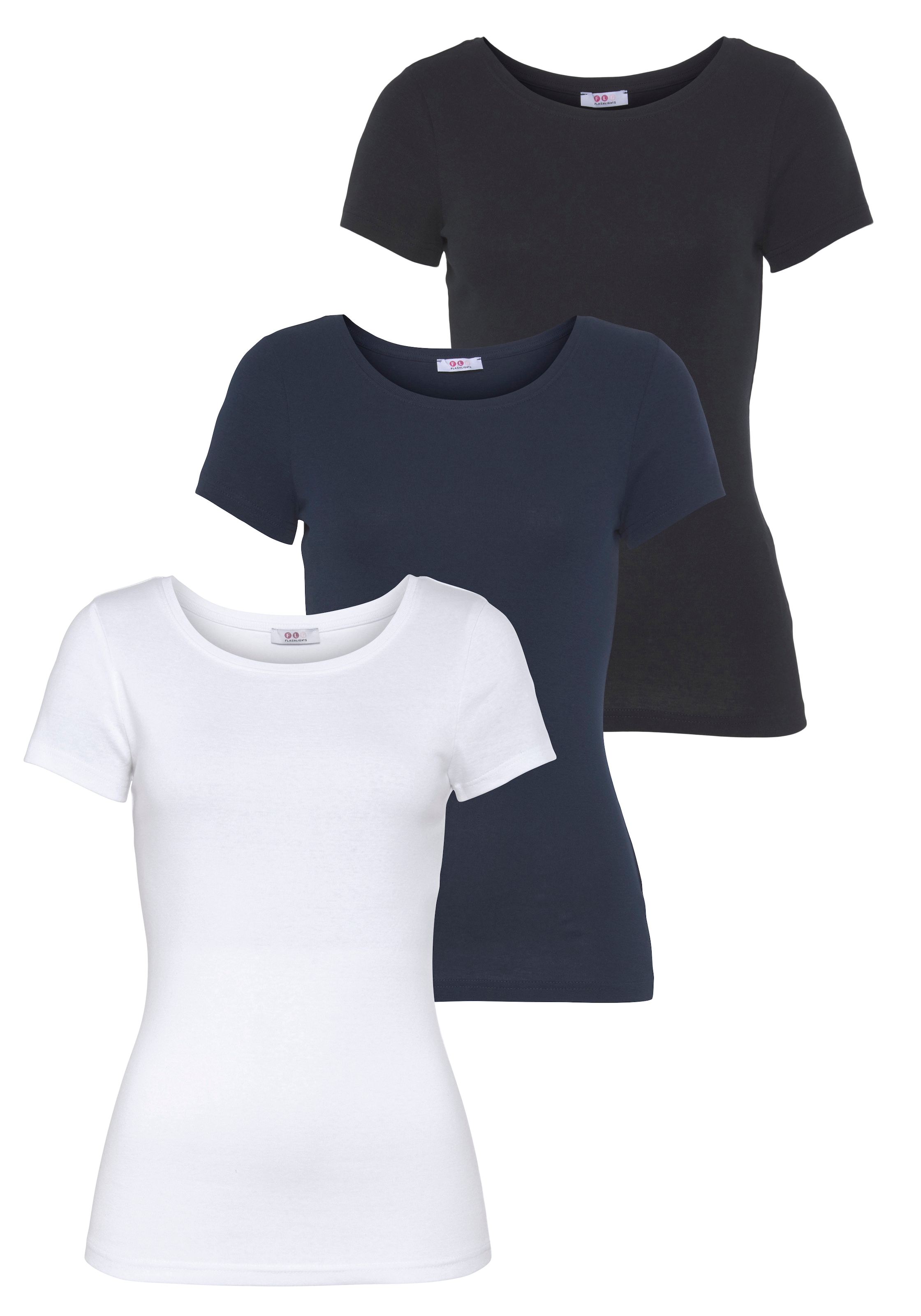 Flashlights T-Shirt Packung, 3-er Pack, 3 Stk. tlg. Kurzarm, sehr figurbeto günstig online kaufen