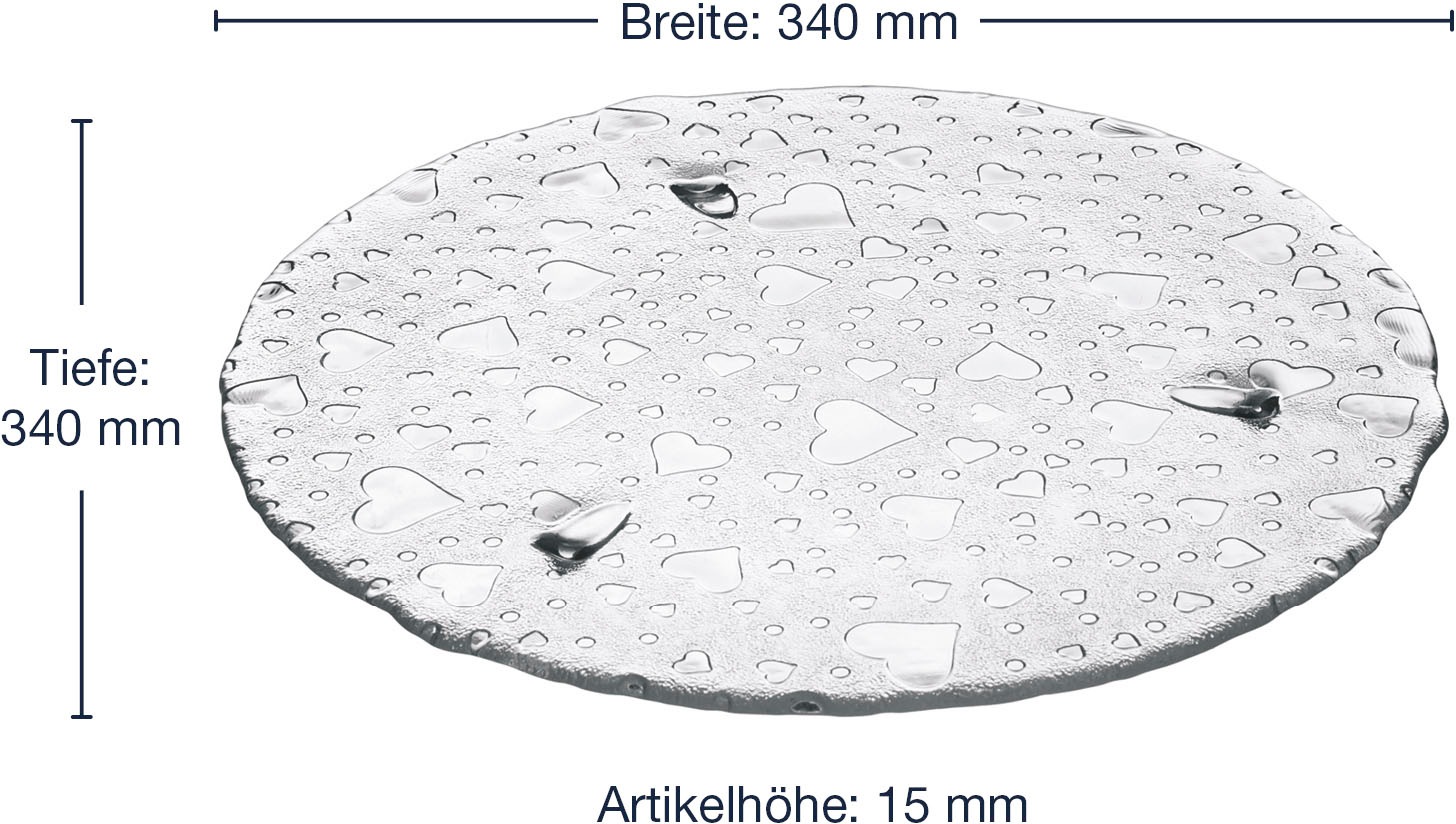 LEONARDO Servierplatte »HEART«, 34 cm mit Herzoptic, jedes Teil ein Unikat