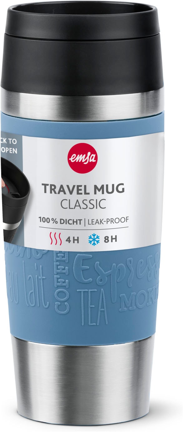 Emsa Thermobecher »Travel Mug Classic, mit 360°-Trinköffnung, auslaufsicher, rutschfest« 4h heiß, 8h kalt - 360 ml / 6h heiß, 12h kalt - 500 ml, 100% dicht