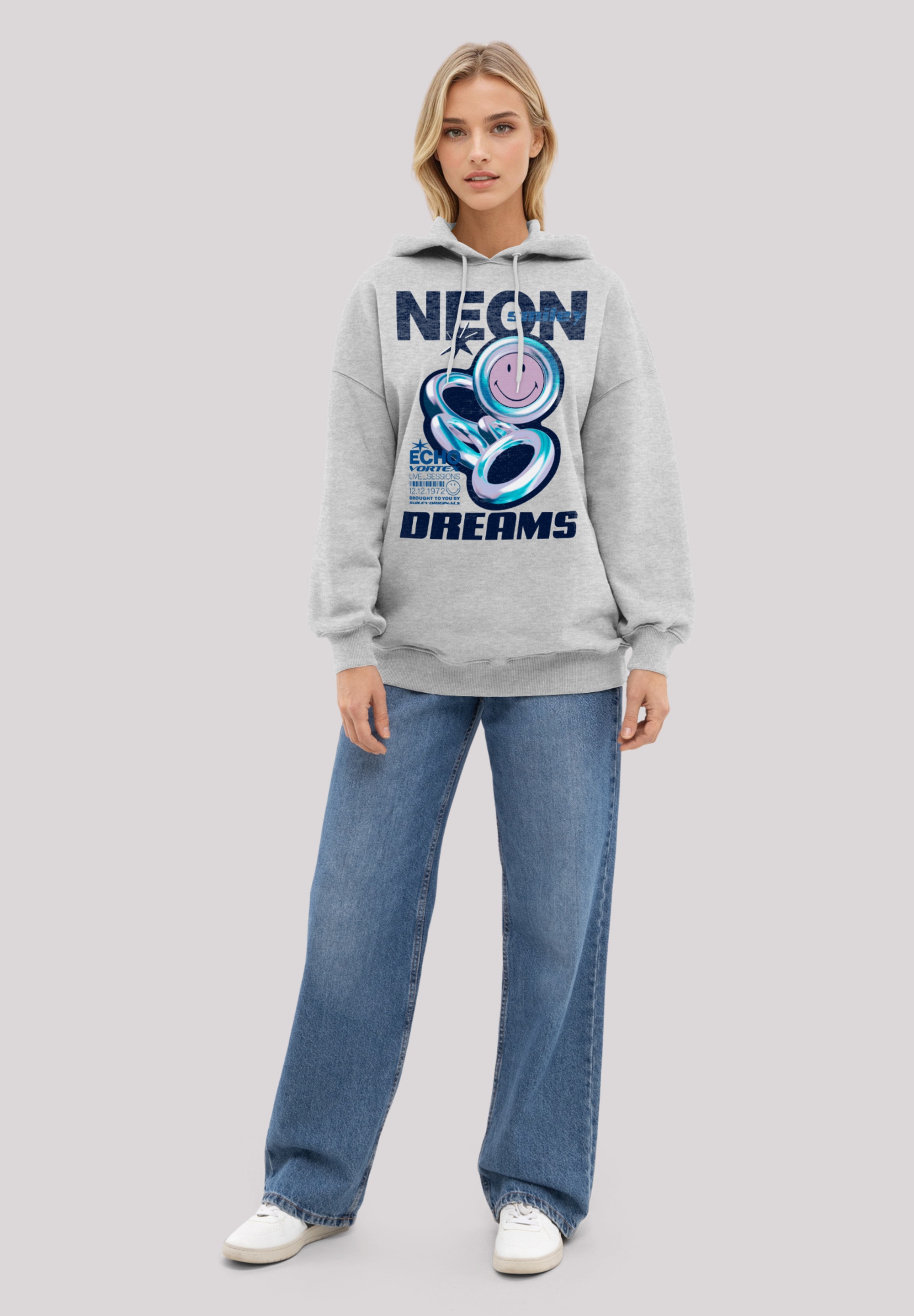 F4NT4STIC Kapuzenpullover »Smiley Originals Neon Dreams Rave Wear«, Premium Qualität