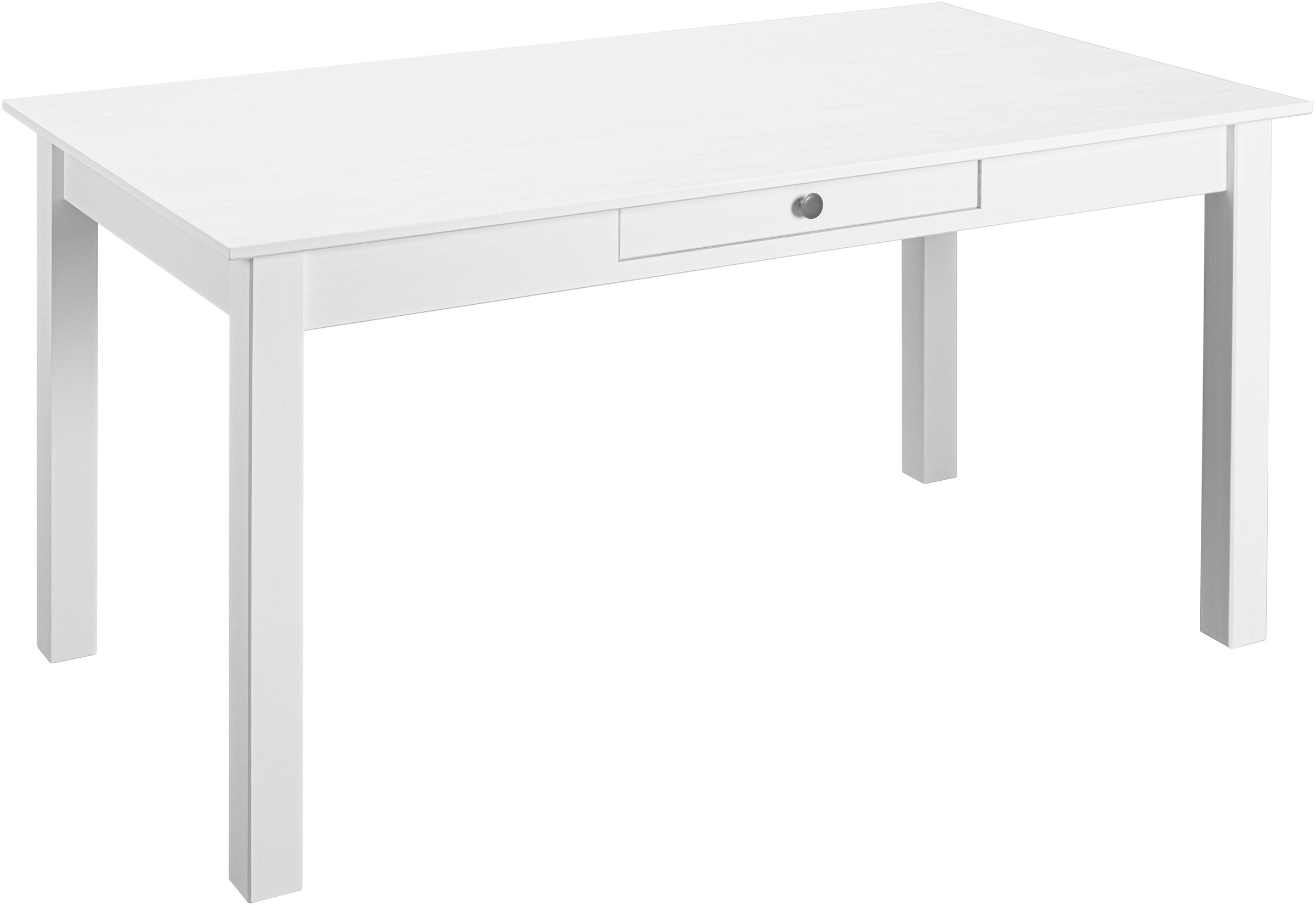 Inter Link Esstisch »Pinora aus massiver Kiefer, weiss lackiert, 145 x 80 x 78 cm« 1 Stk. tlg. Esszimmertisch im modernem Skandi Look, mit Schublade