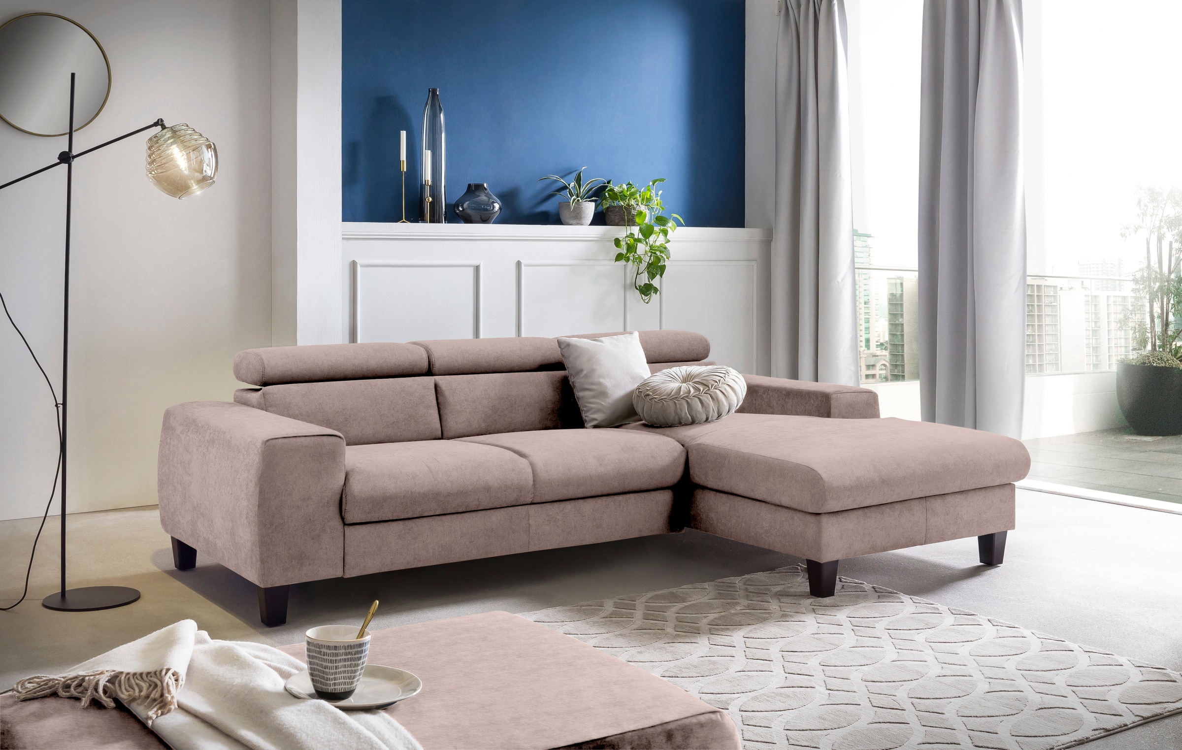 COTTA Ecksofa "Morven L-Form mit Kopfteilverstellung" wahlweise mit Bettfun günstig online kaufen