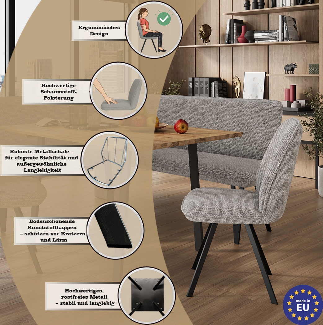 Home affaire Eckbankgruppe »Mily Essecke, Sitzgruppe, Eckbankgruppe, Küchenbankgruppe«, (Set, 4 tlg., 4er), BESTSELLER