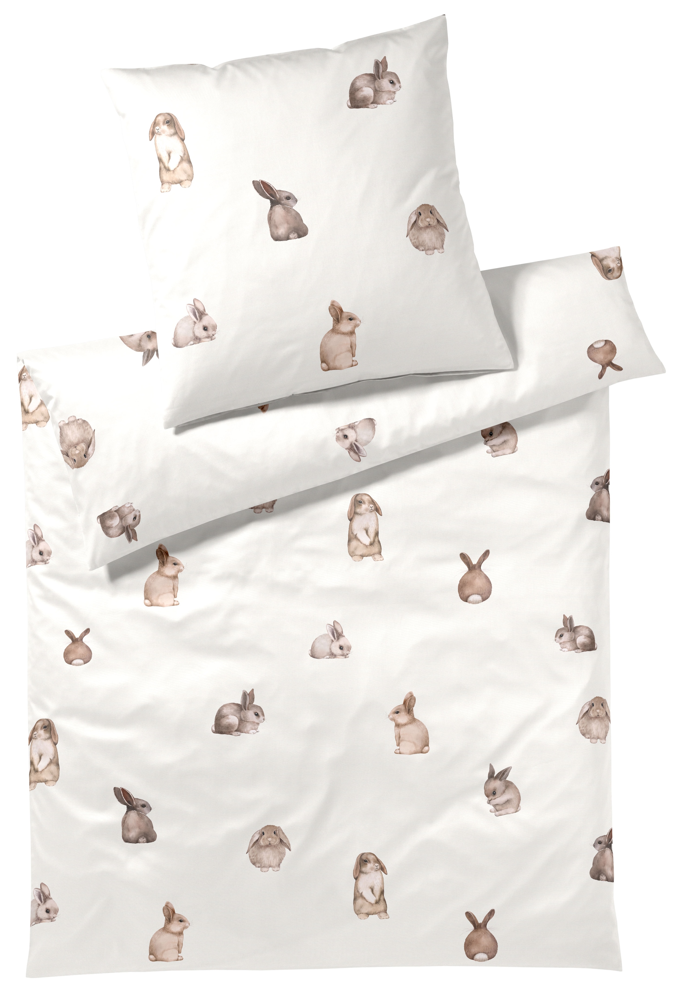 Elegante Bettwäsche "Bunnies" 2 Stk. angenehmes Hautgefühl günstig online kaufen