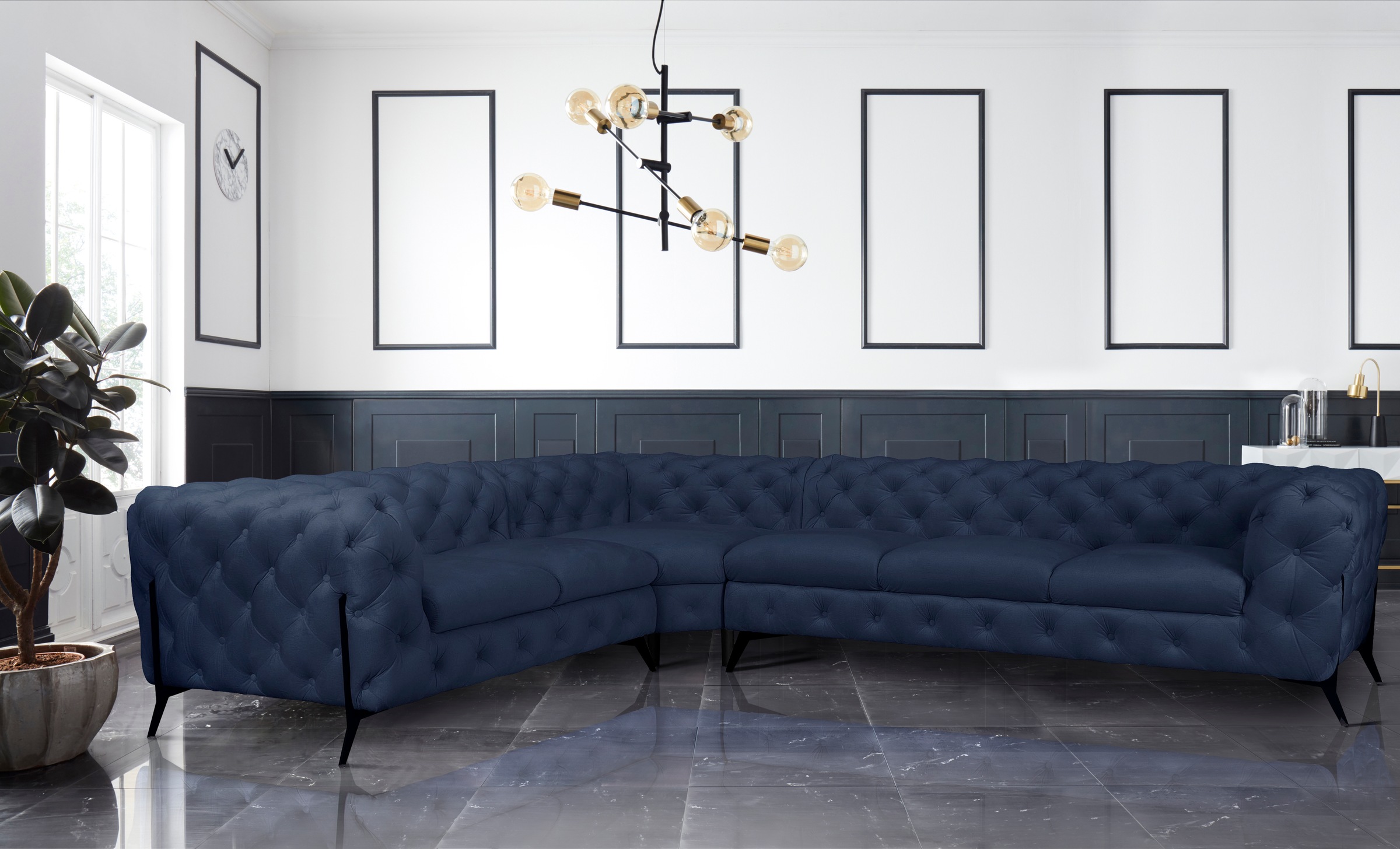 Home affaire Chesterfield-Sofa "Amaury L-Form" großes Ecksofa, Chesterfield günstig online kaufen