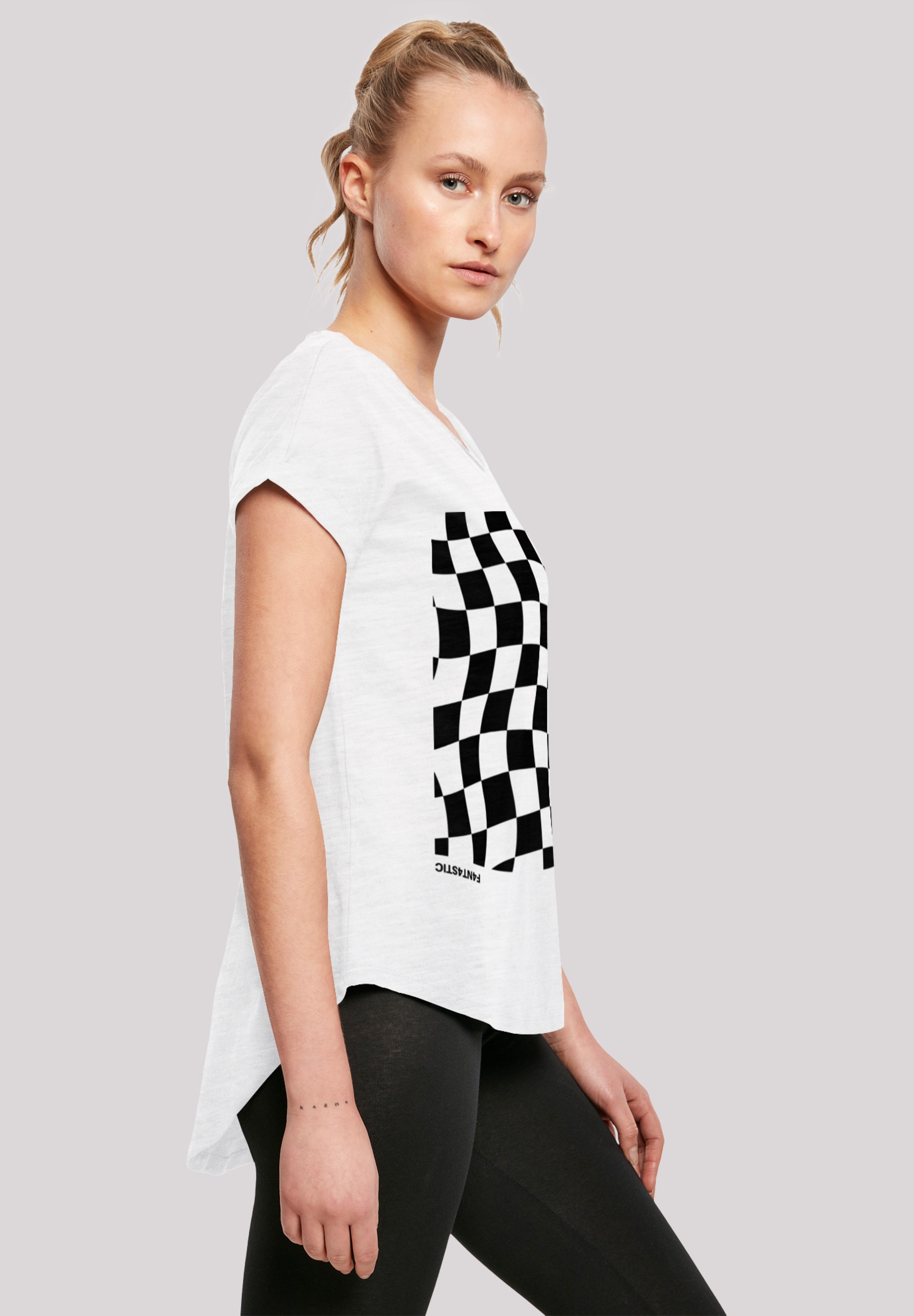 F4NT4STIC T-Shirt »Wavy Schach Muster«, Print