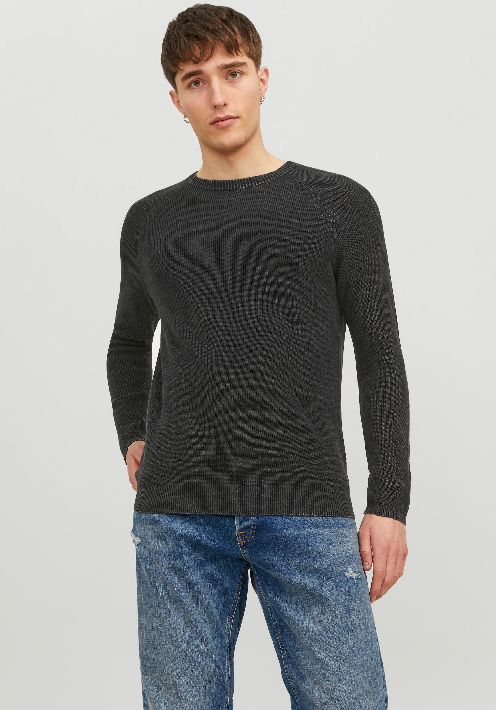 Jack & Jones Rundhalspullover "JJEMATT KNIT CREW NECK NOOS" günstig online kaufen