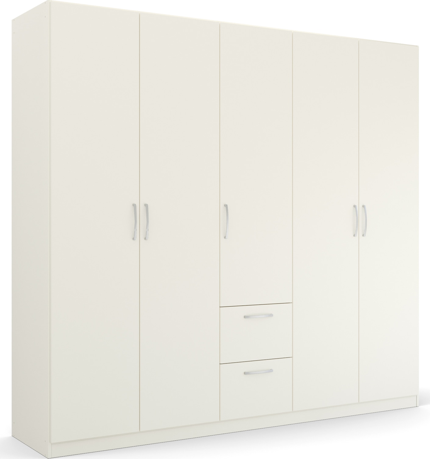 rauch Drehtürenschrank "Kleiderschrank Schrank Garderobe Ankleide PURE BY QUADRA SPIN" Breiten: 181/226/271 cm, Höhe 210 cm, in puristischem Design mit Griffen in Alufarben MADE IN GERMANY