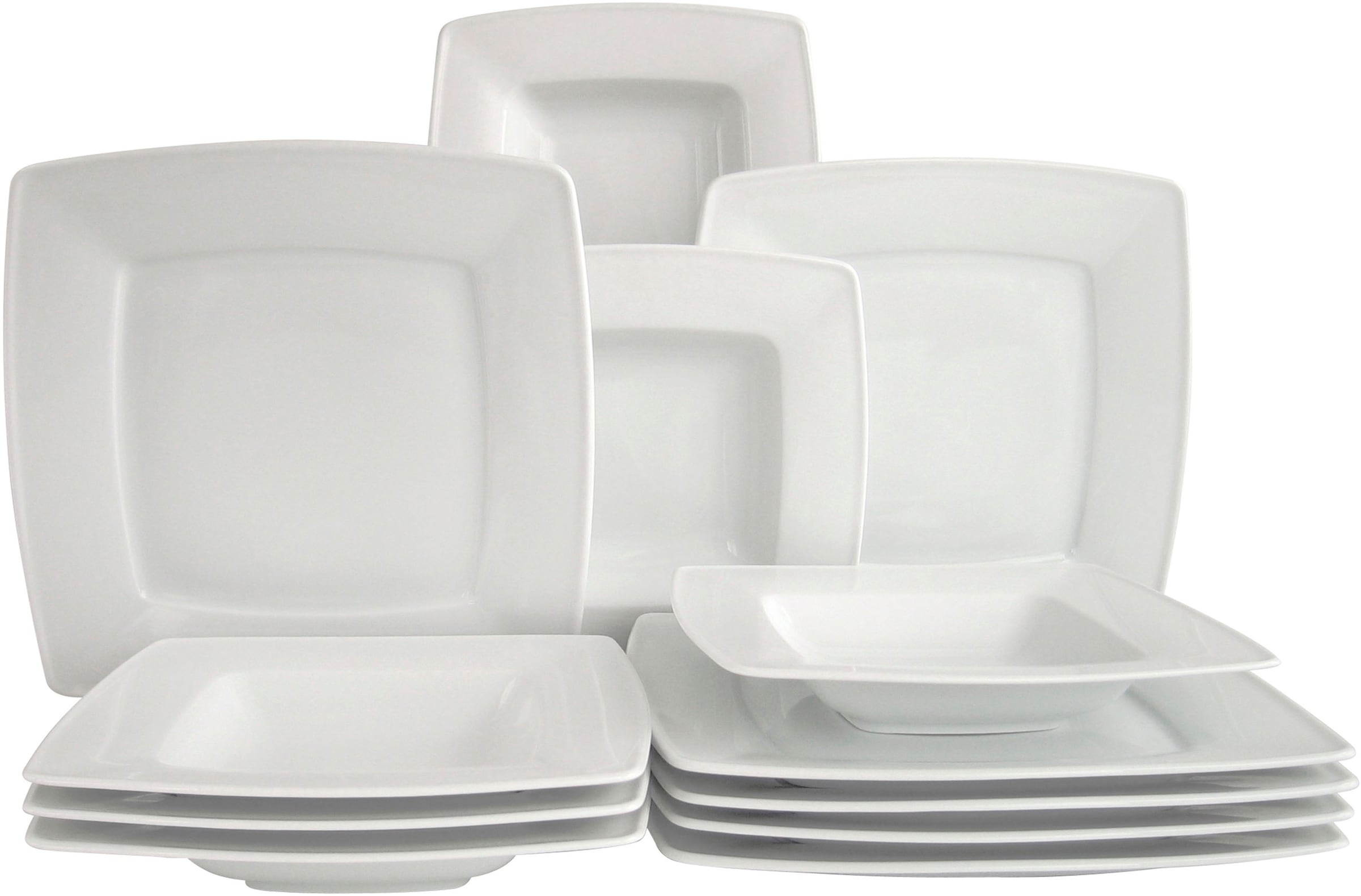 CREATABLE Tafelservice "Victoria Weiss", 12 Stk., weiß, Geschirr-Sets, klassisch weiß für den täglichen Gebrauch