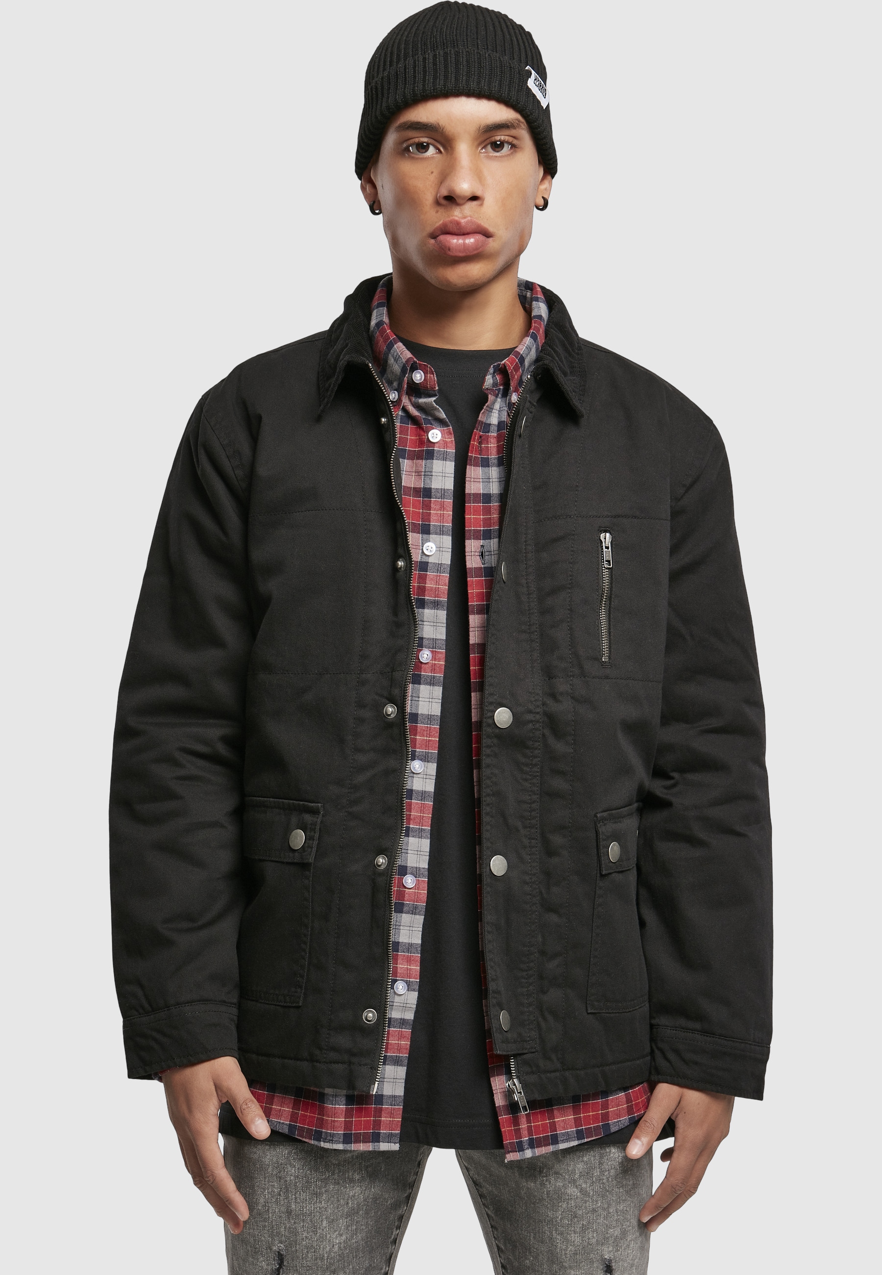 URBAN CLASSICS Winterjacke »Urban Classics Herren Hunter Jacket« 1 Stk. tlg. ohne Kapuze