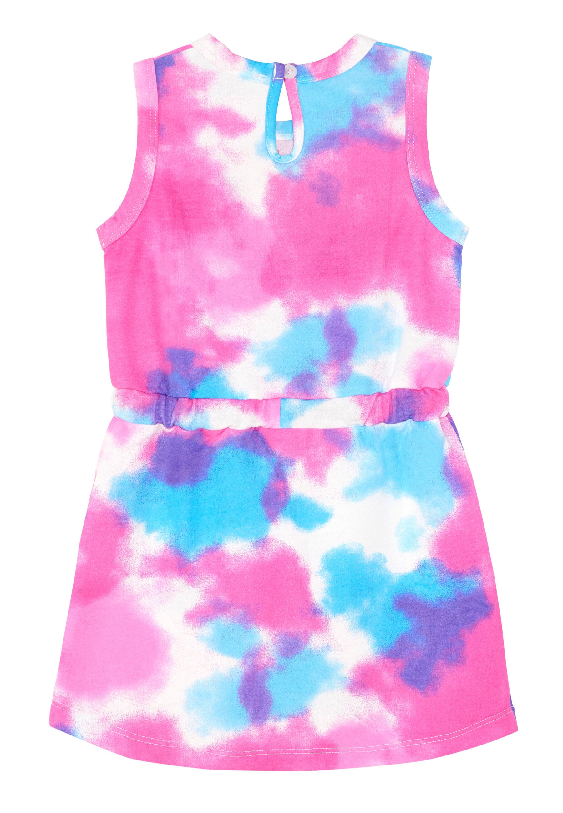 Thumbnail - Denokids Shirtkleid "Tie-Dye Love" 1 Stk. tlg. mit aufgesticktem Slogan