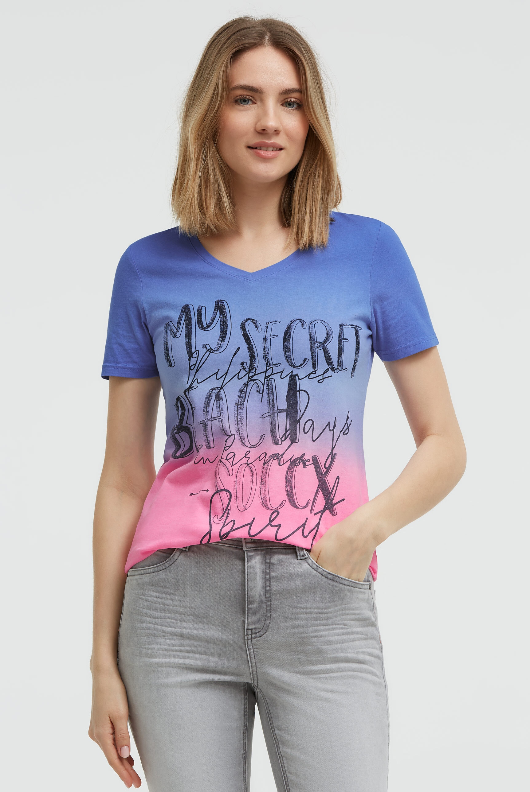 SOCCX V-Shirt aus Baumwolle