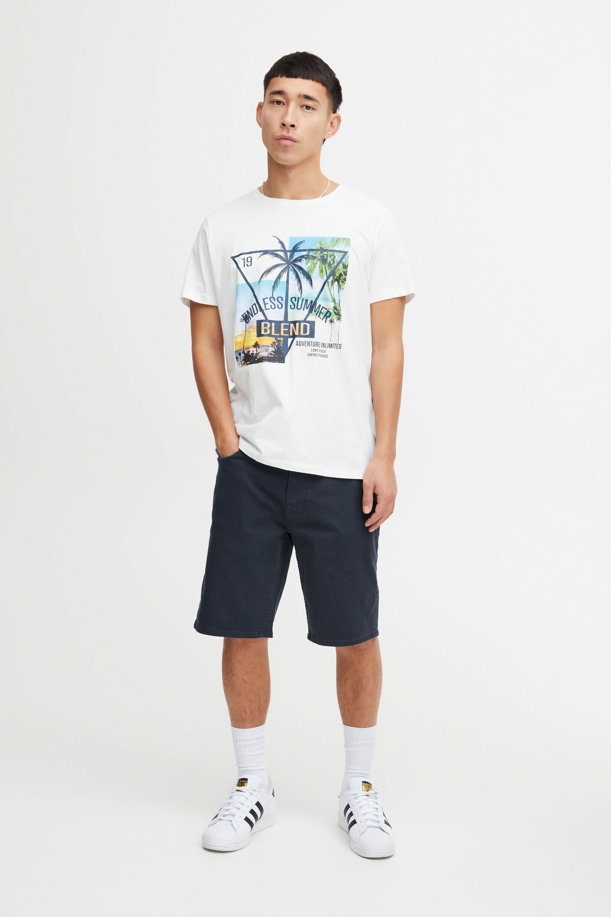 Jeansshorts BLEND "Jeansshorts BHDenimshorts", Herren, Gr. M, N-Gr, blau (marineblaus), Obermaterial: 98% Baumwolle CO. 2% Elasthan EL., Jeans Jeansshorts 5