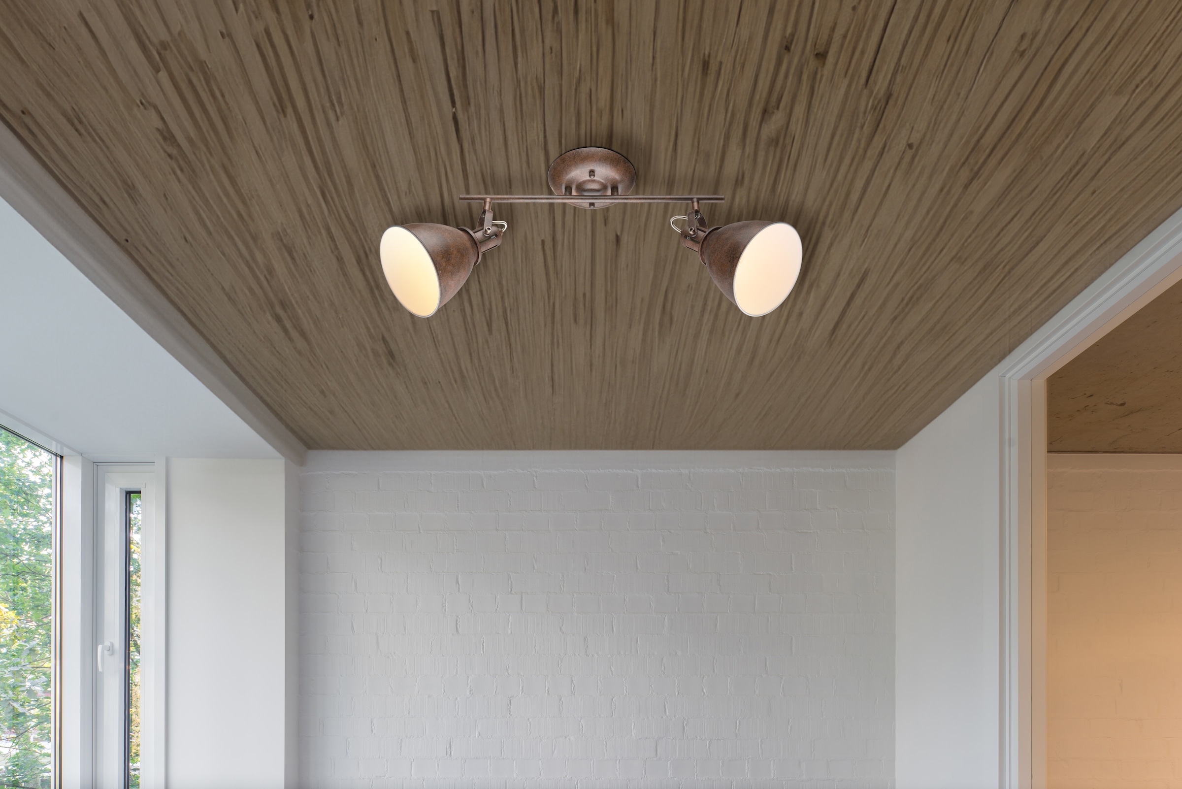 GLOBO LIGHTING Deckenstrahler »GIORGIO«, Leuchtmittel E14 | ohne Leuchtmittel, Spot/rostfarben/innen weiß/LxBxH: 450x150x210mm