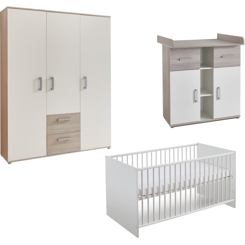 arthur berndt Babyzimmer-Komplettset »Lotti«, (Set, 3 St., Kinderbett, Schrank, Wickelkommode)