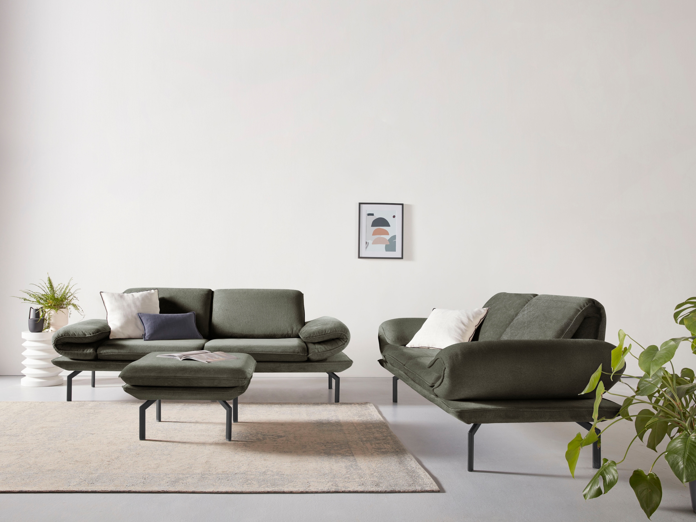 DOMO collection 2-Sitzer mit Rückenfunktion, »New Metall und York«, BAUR Winkelfuß kaufen wahlweise Armlehnen- | aus mit