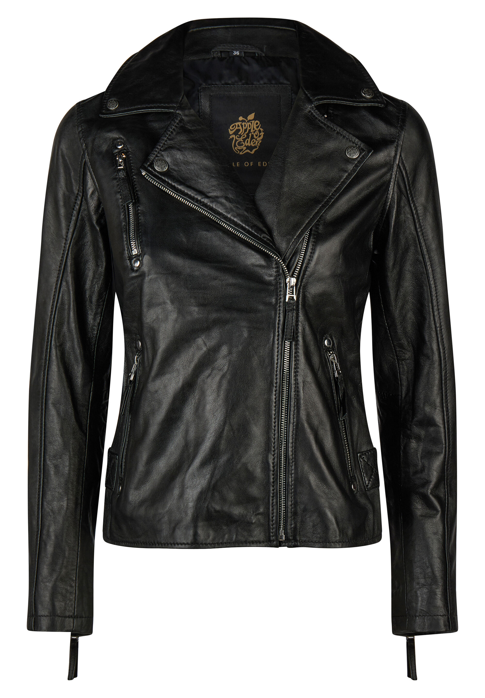Apple of Eden Lederjacke "Apple of Eden Lederjacke" ohne Kapuze taillierte Schnittform