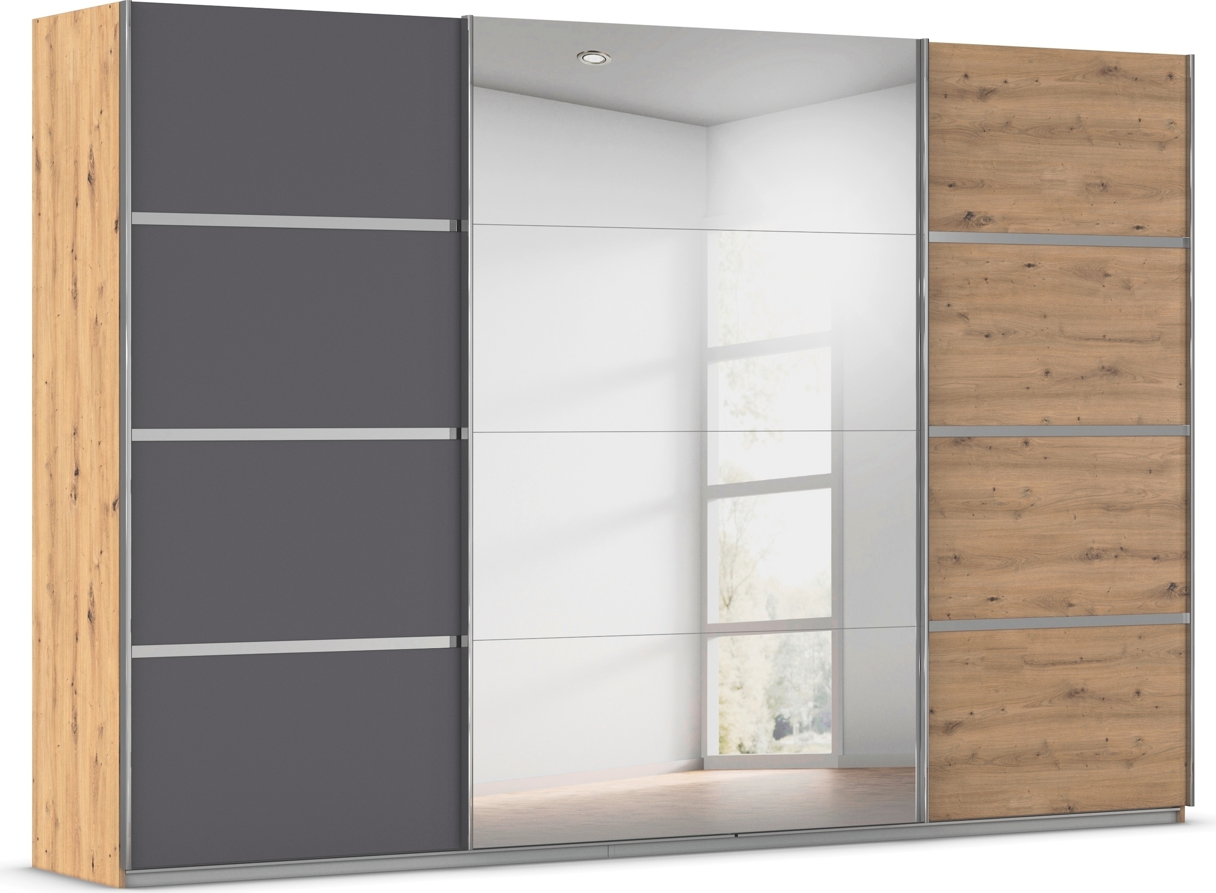 OTTO home Kleiderschrank "Mehrzweckschrank Aktenschrank Möbel Mietswohnung Schlafzimmer AVOLA" 3 verschiedene Ausstattungen BASIC/CLASSIC/PREMIUM (inkl. SOFT-CLOSE), mit eleganten Zierleisten in Chrom, Schwarz oder Weiß MADE IN GERMANY
