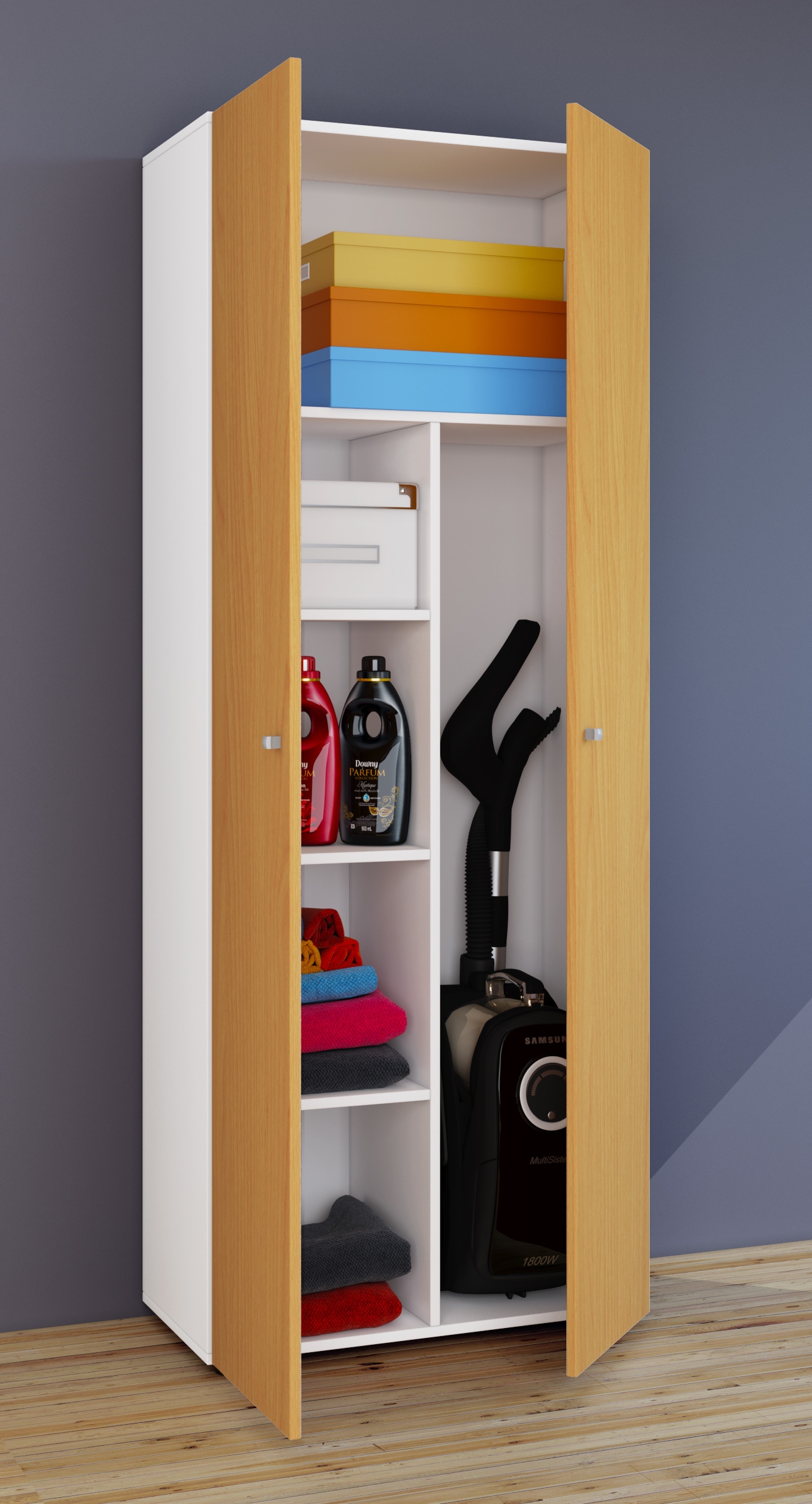 VCM Mehrzweckschrank »VCM Besenschrank | 6 Fächer | Maße: B. 70 x  H. 178 x T. 40 cm | Haushaltsschrank | Mehrzweckschrank |  Vandol« 1 Stk. tlg.