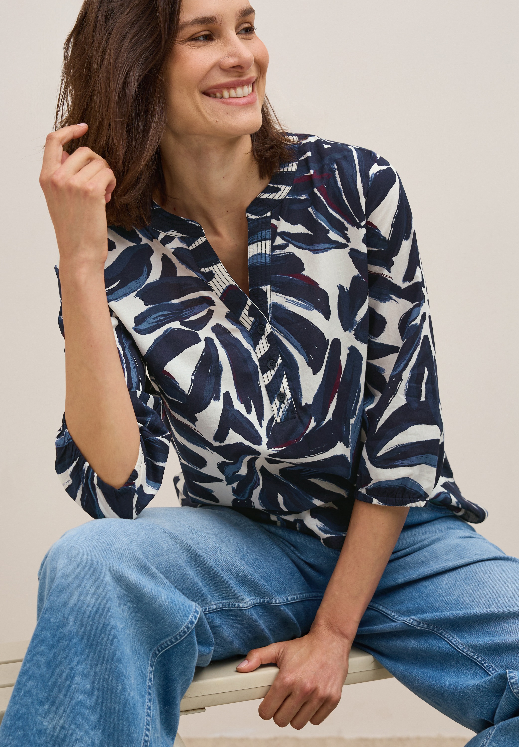 Cecil Klassische Bluse, mit All-Over Print günstig online kaufen