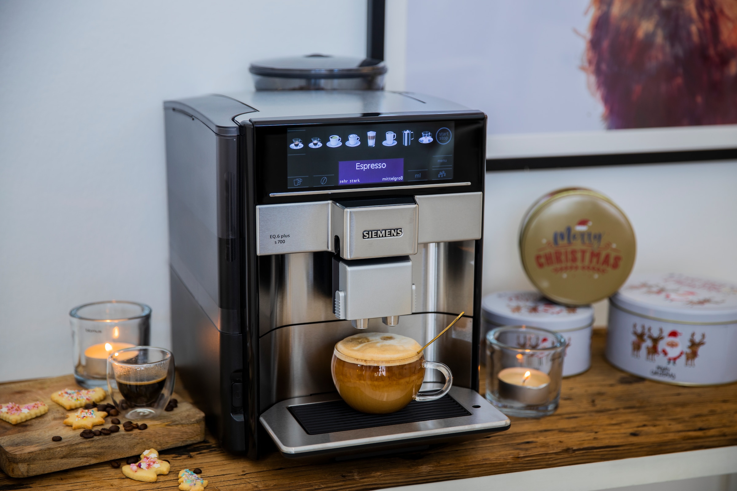 SIEMENS Kaffeevollautomat »EQ.6 BAUR Tassen Tassenpodest Profile, 2 s700 | beleuchtetes 4 gleichzeitig, kaufen TE657503DE«, plus
