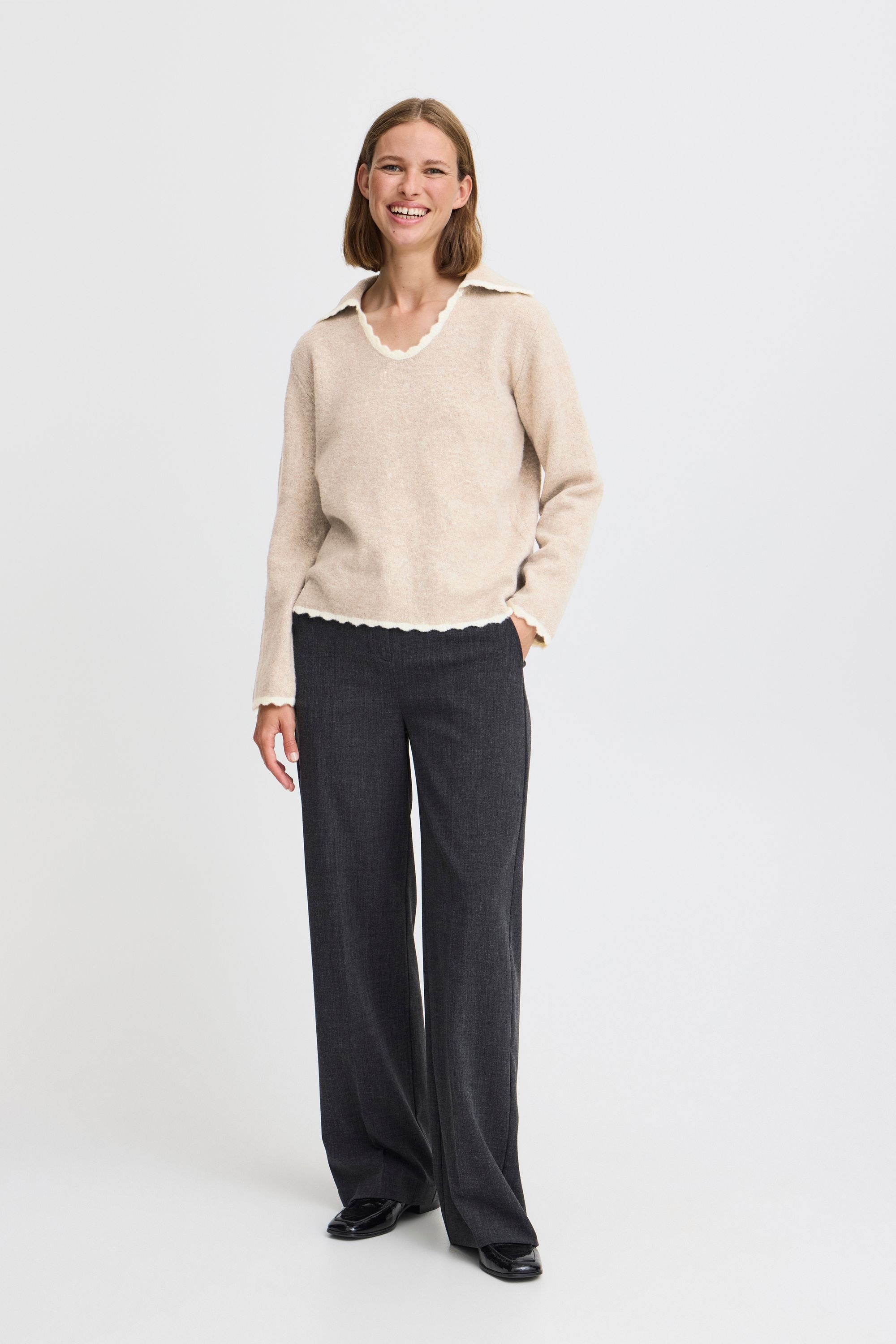 b.young Strickpullover »Strickpullover BYNINNA W. COLLAR -«