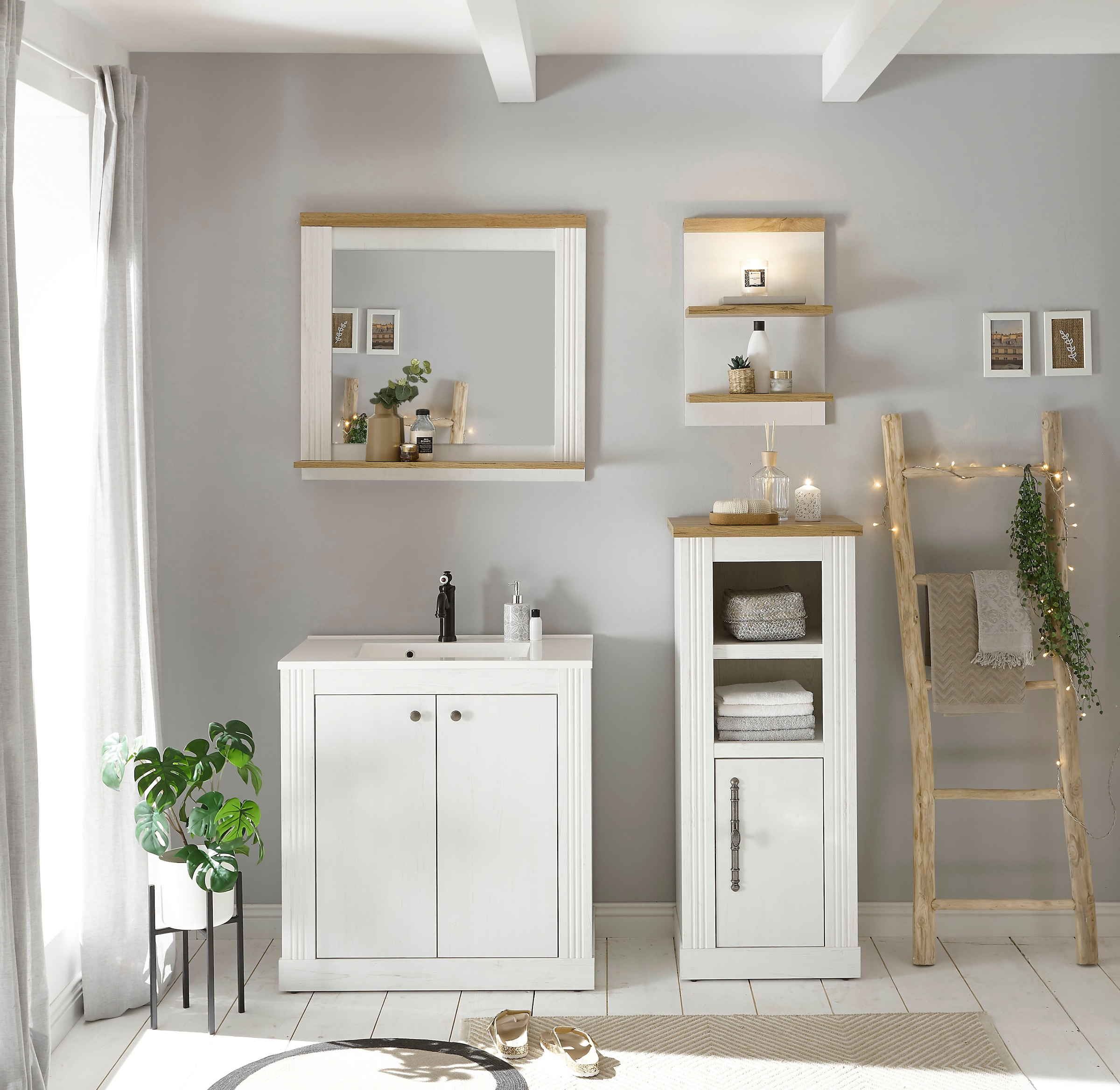 Home affaire Badmöbel-Set "WESTMINSTER, Bad im Landhausstil, 2-teiliges Bad günstig online kaufen