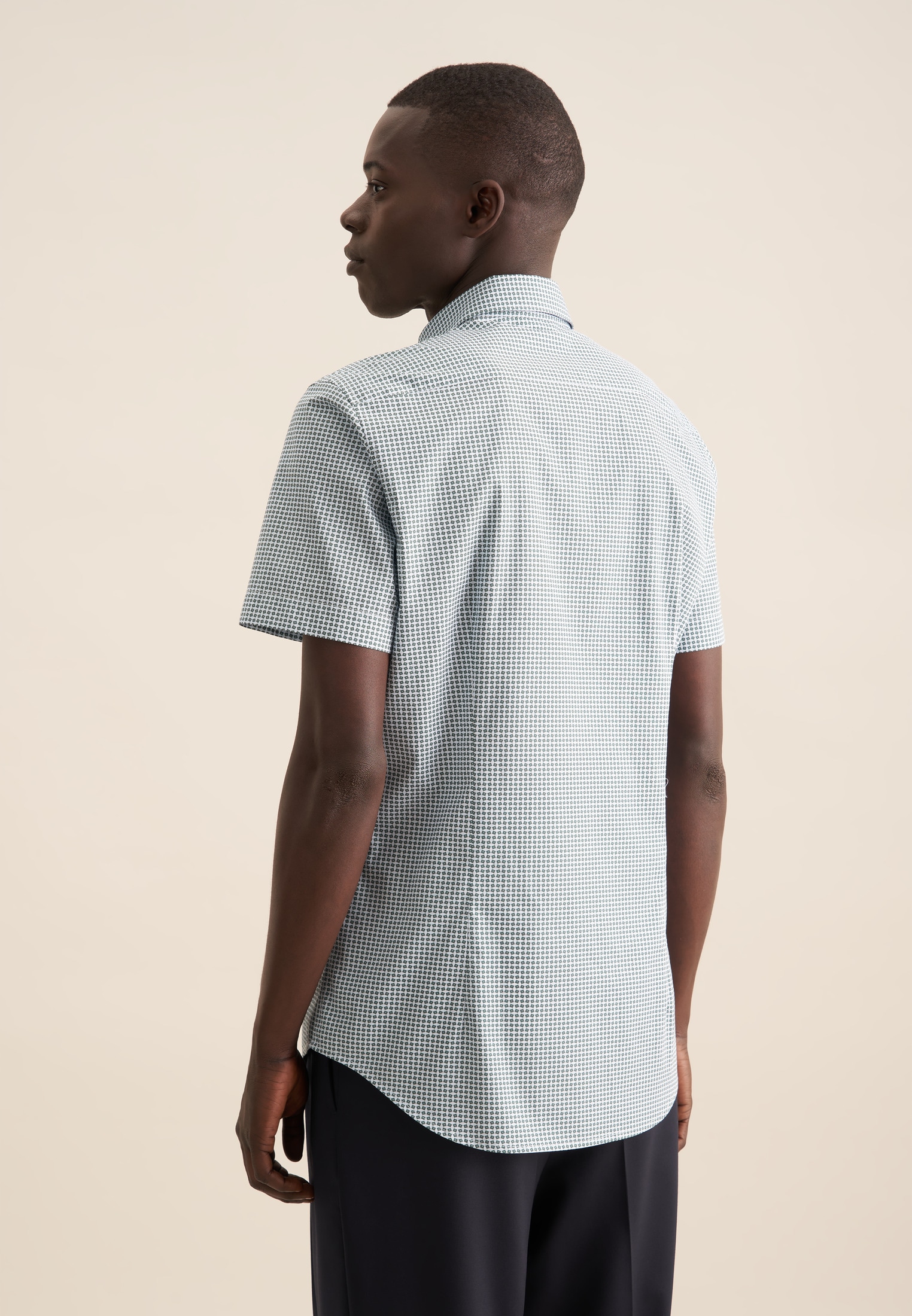seidensticker Businesshemd »Slim«, Slim Kurzarm Button-Down-Kragen Druck