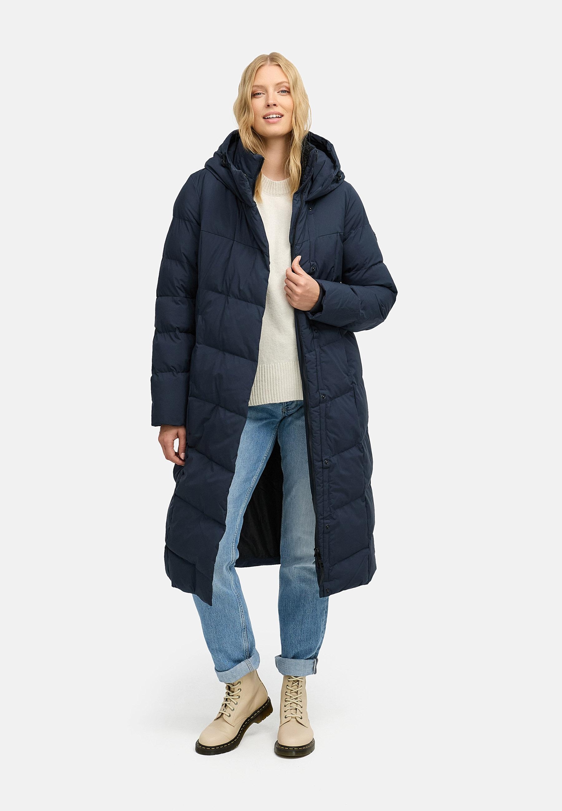 Ragwear Wintermantel »Pavla Long Soft YOUMODO«, Wasserdichter Steppmantel mit Kuschelkragen