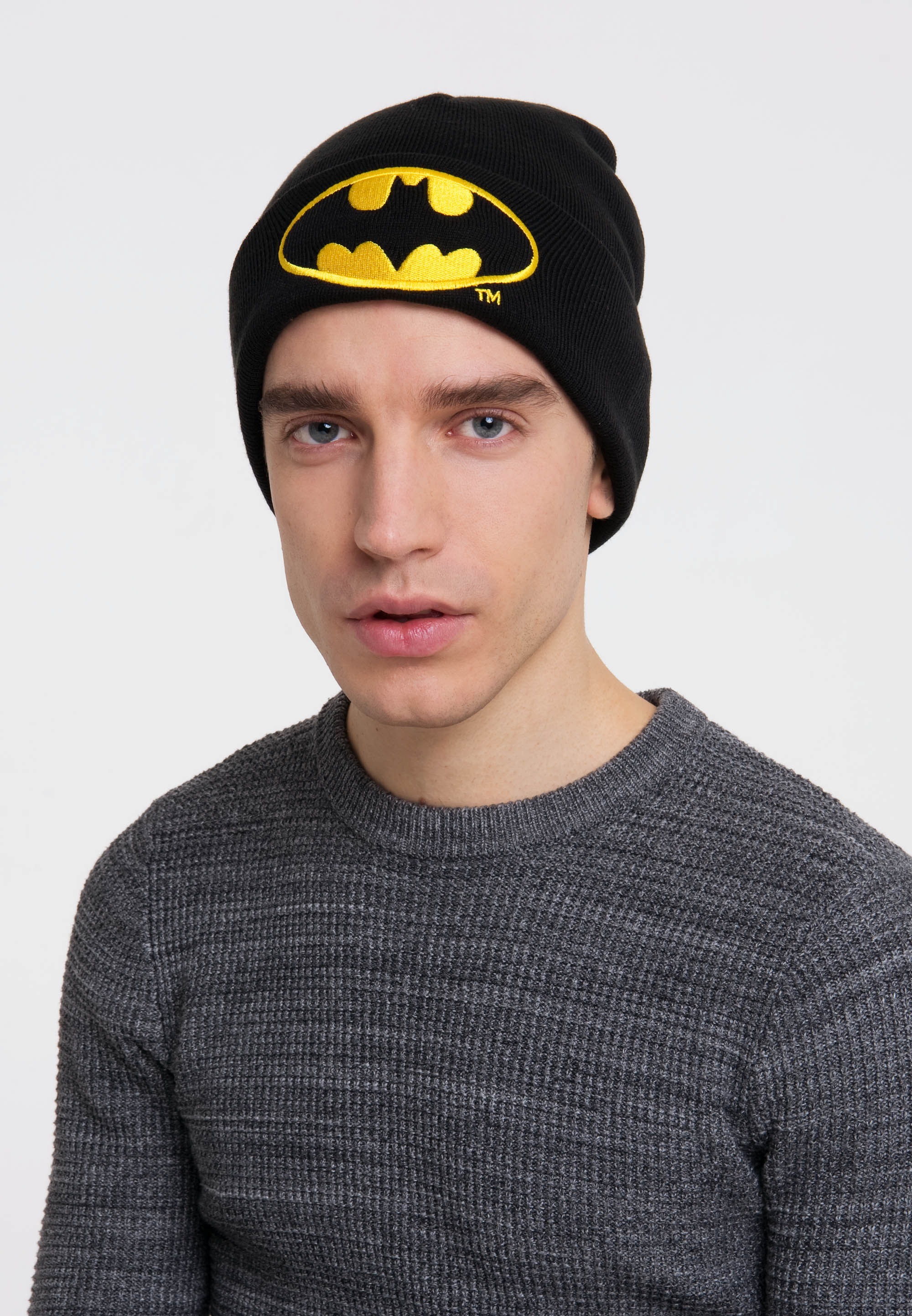 LOGOSHIRT Strickmütze »DC - Batman Logo«, mit coolem Motiv