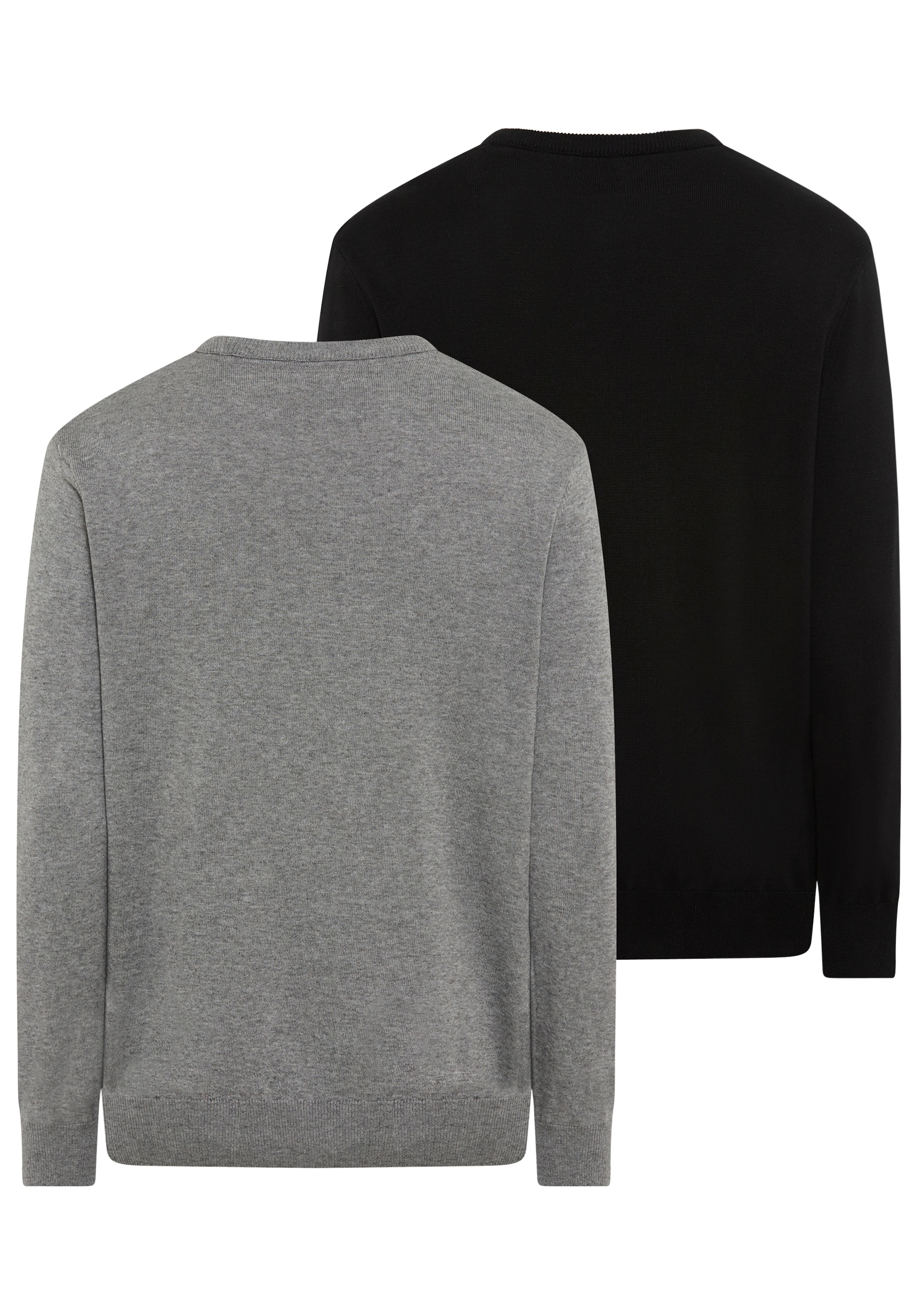 Man's World Rundhalspullover »Neue Kollektion! DP Grau & Schwarz« 2-er Pack,  in Feinstrick