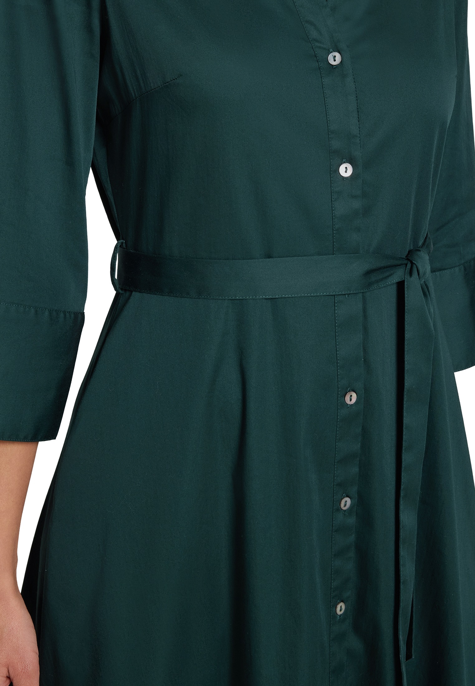 Zero Hemdblusenkleid »Damen mit 3/4 Arm« Ohne Tasche Bindegürtel