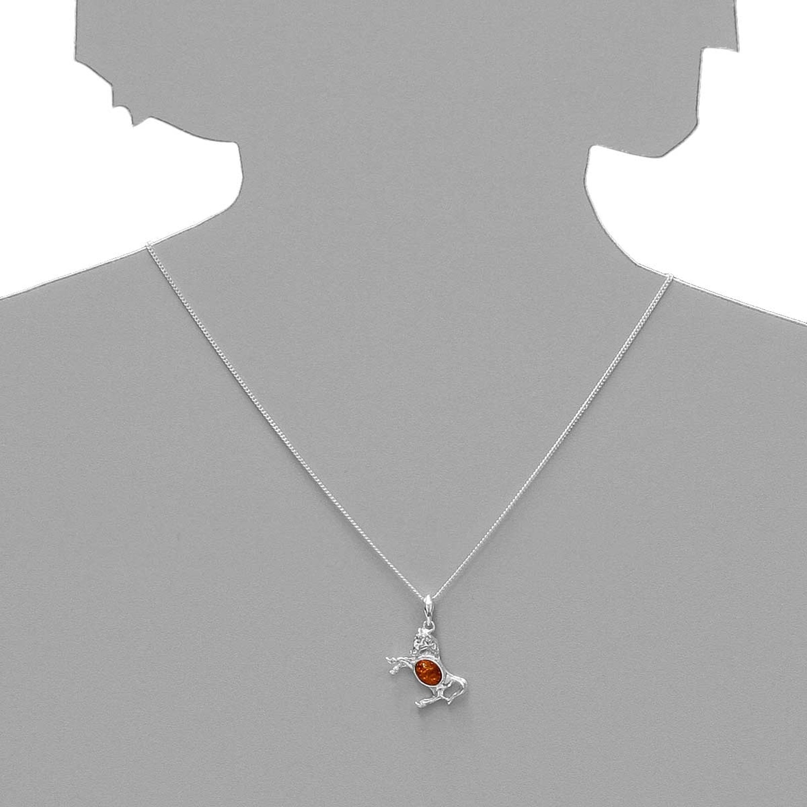 OSTSEE-SCHMUCK Kette mit Anhänger »- Pferd - Silber 925/000 - Bernstein«