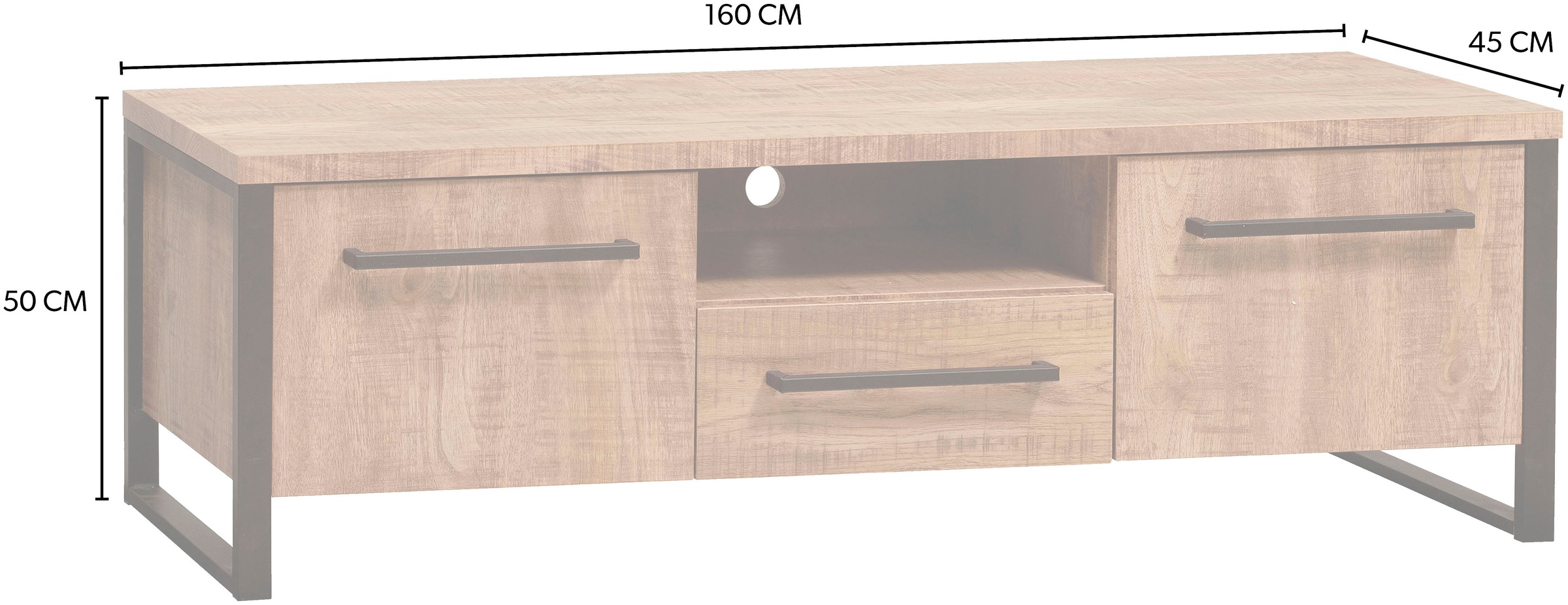 OMG Design TV-Schrank »Carriba Lowboard«, mit Soft-Close, Breite 160 cm