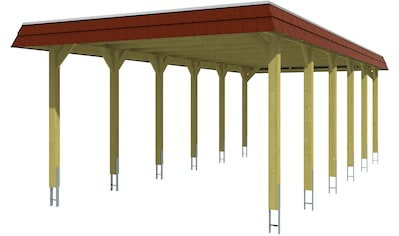 Einzelcarport »Spreewald«, Nadelholz, 342 cm, Grün