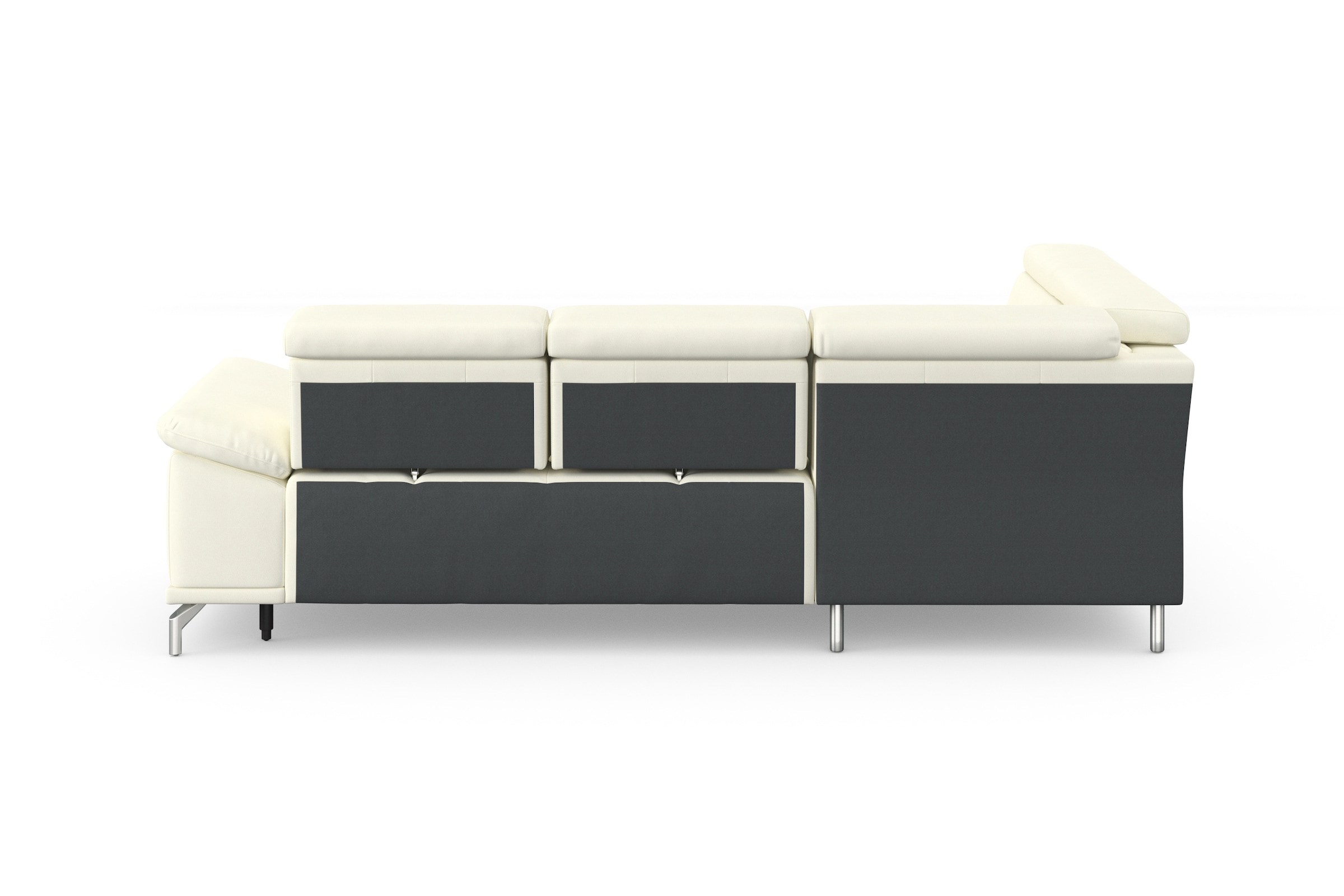 sit&more Ecksofa »Cabrio L-Form, mit Sitztiefenverstellung, Arm- und Kopfteilverstellung«, 3 Nierenkissen, Federkern, optional Bettfunktion und Stauraum