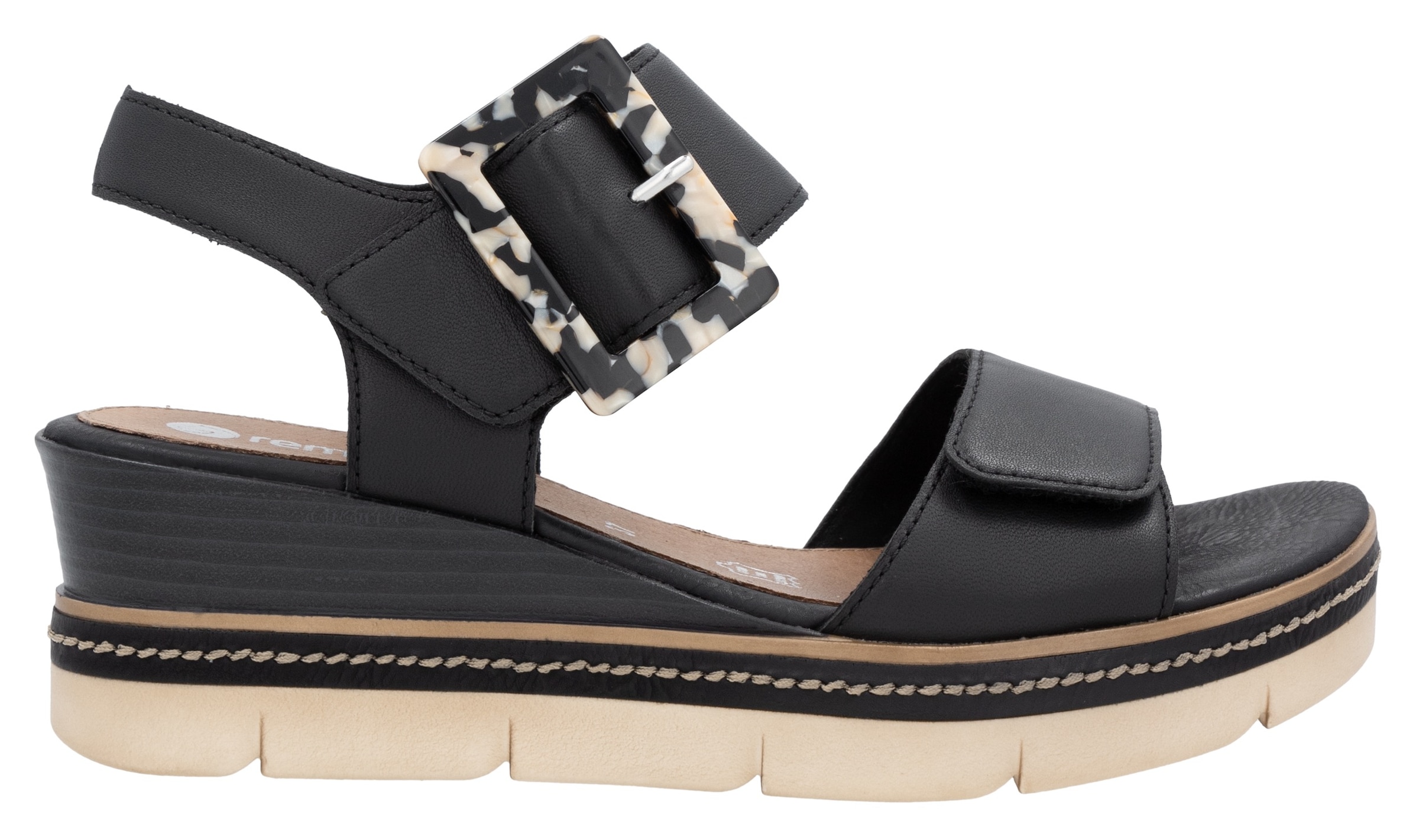 Remonte Keilsandalette »Elisabeth Hurley-Collection«, Keilabsatz, Riemensandale, Sommerschuh, auffällige Zierschnalle