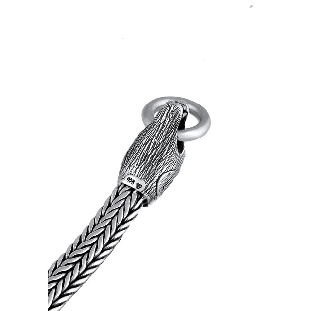 Kuzzoi Armband »Herren Wolfskopf Ringverschluss Rund 925 Silber« ▷  bestellen | BAUR