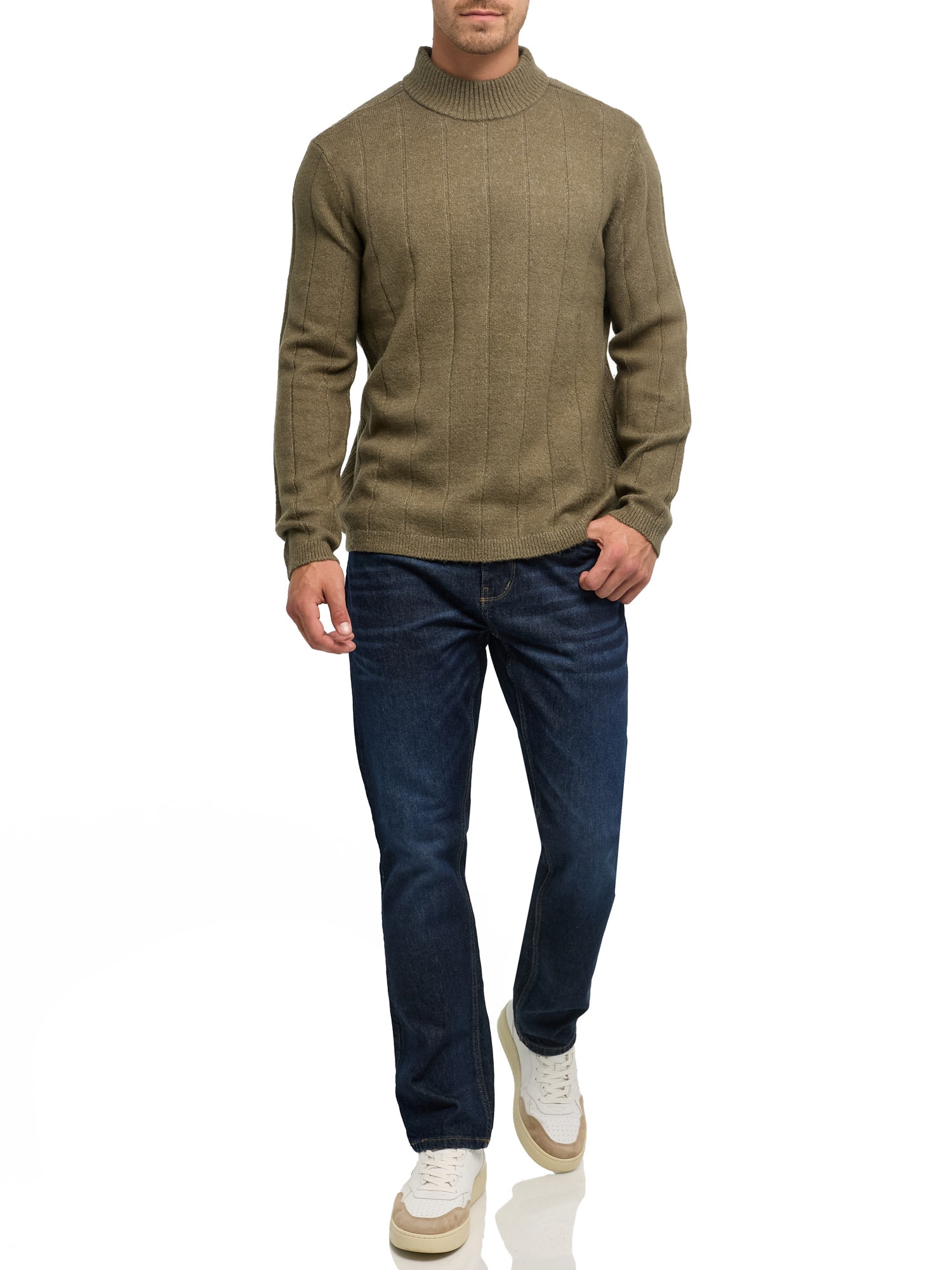 Indicode Rollkragenpullover »INCrowport« Materialmix, regular fit