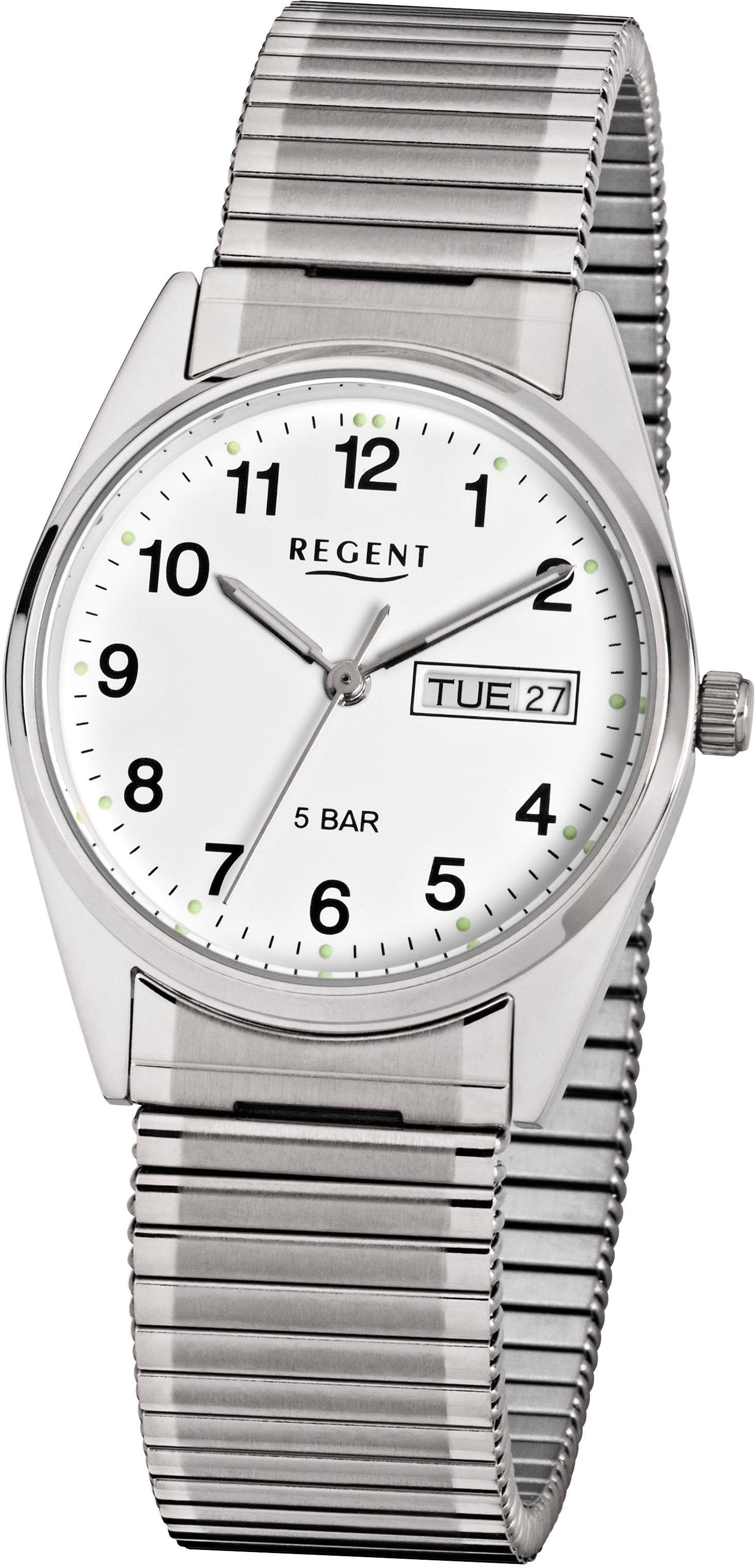 Regent Quarzuhr »1195.40.99«, Armbanduhr, Herrenuhr, mit Zugband, Datum