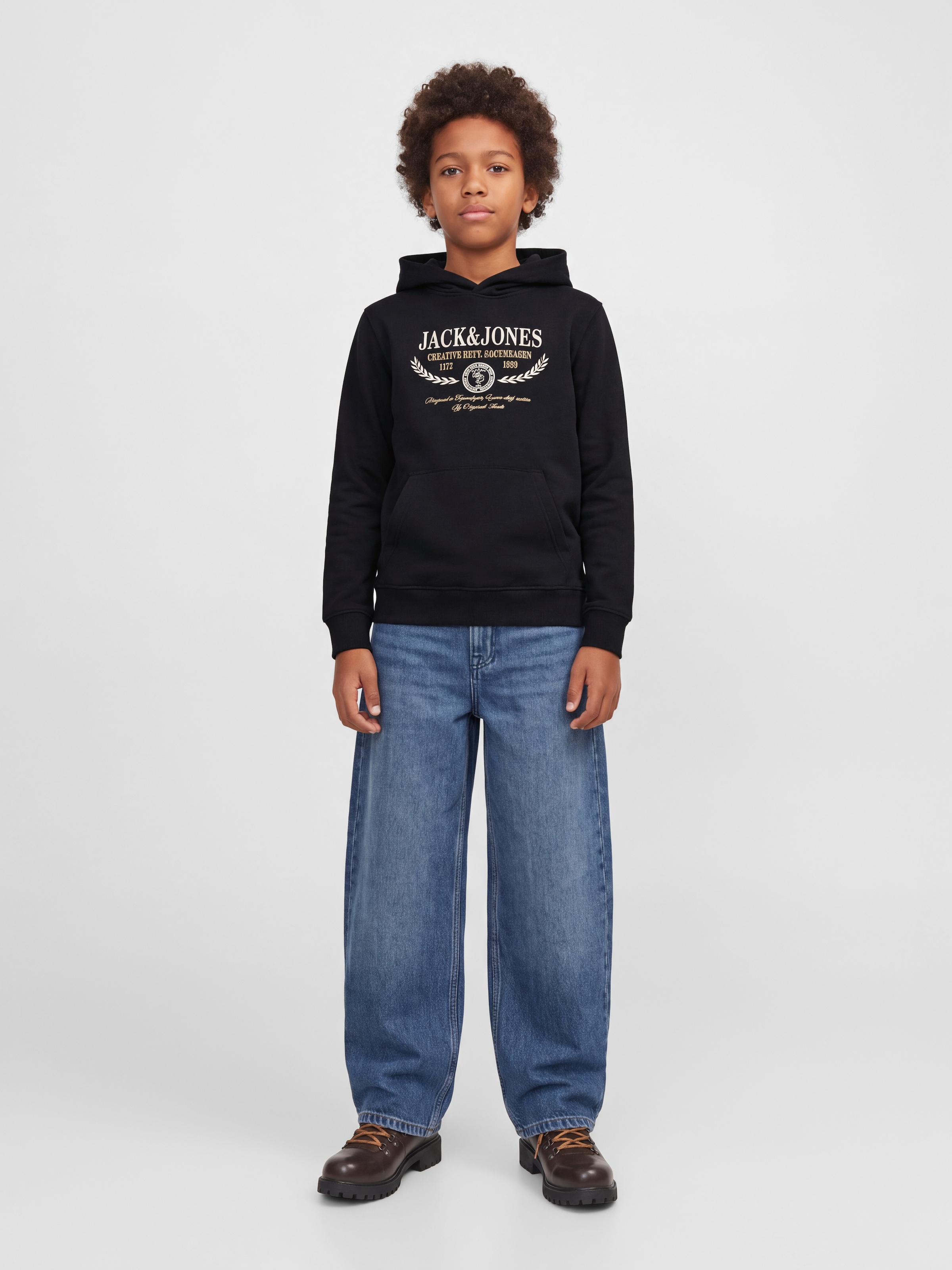 Jack & Jones Junior Kapuzensweatshirt »JORFREDERIKSBERG COLORFULL FRONT SWH JNR«, Baumwollmischung, locker geschnitten
