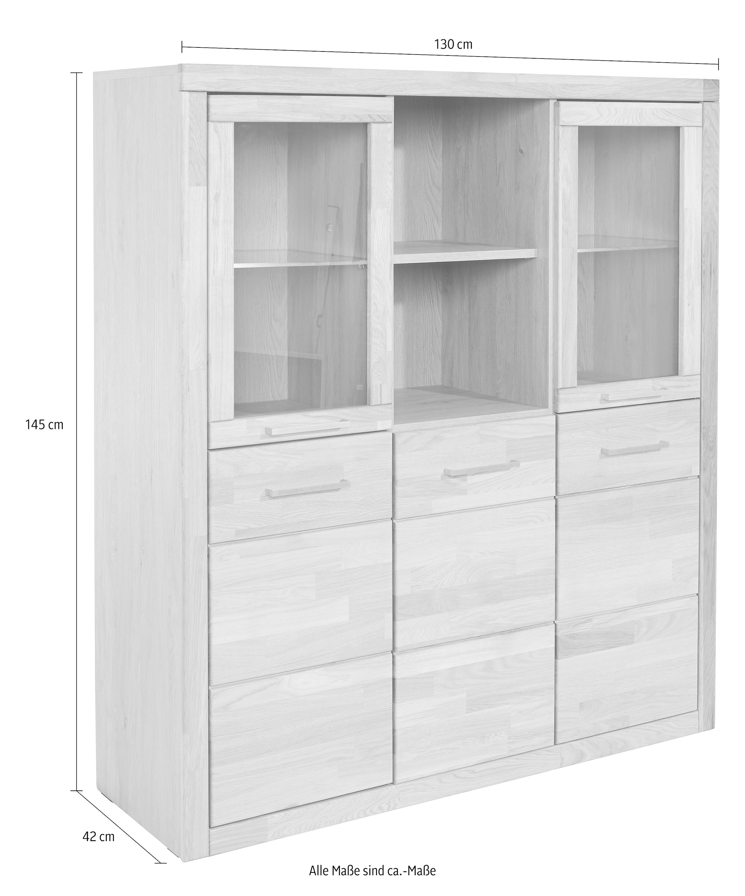 Home affaire Highboard "Trondheim", Breite 130 cm günstig online kaufen