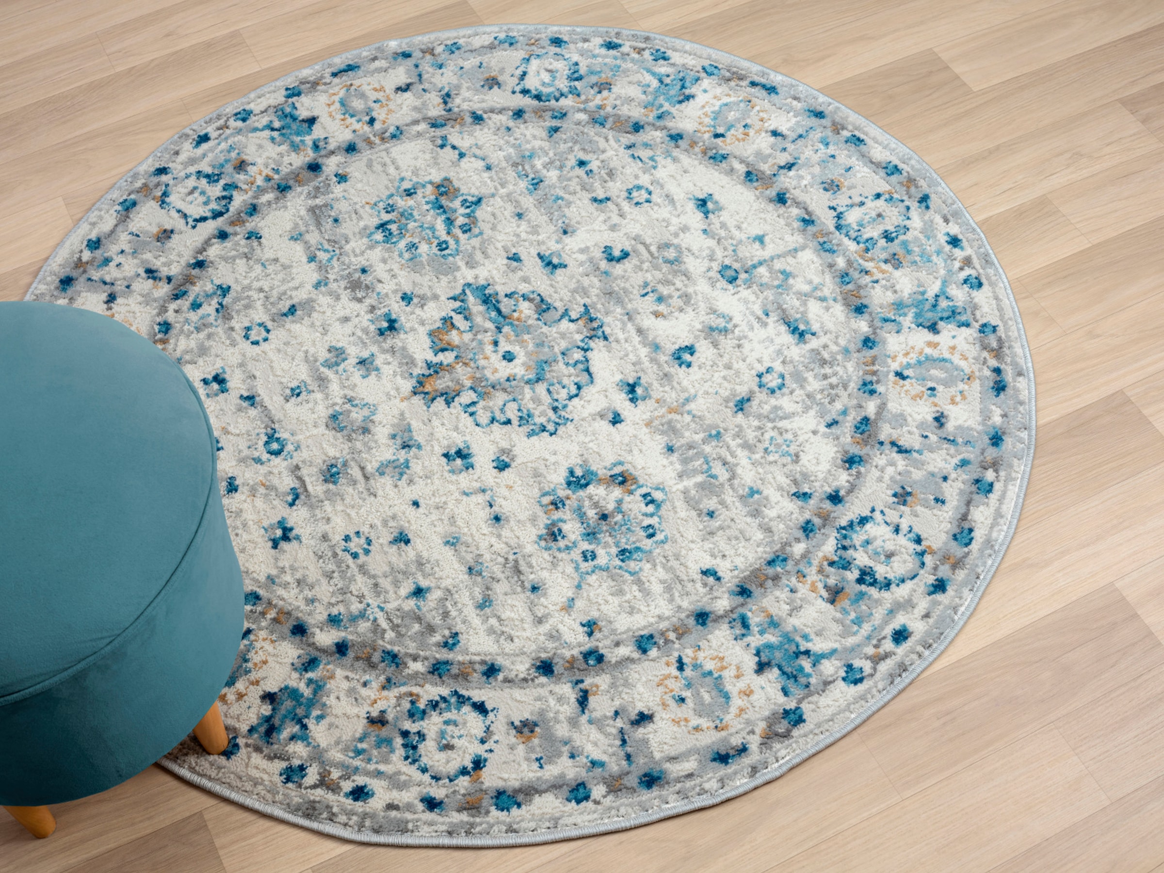 Myflair Möbel & Accessoires Teppich »My Heriz 3«, rund, 8 mm Höhe, Kurzflor, klassisches Orient Design, besonders weich durch Microfaser