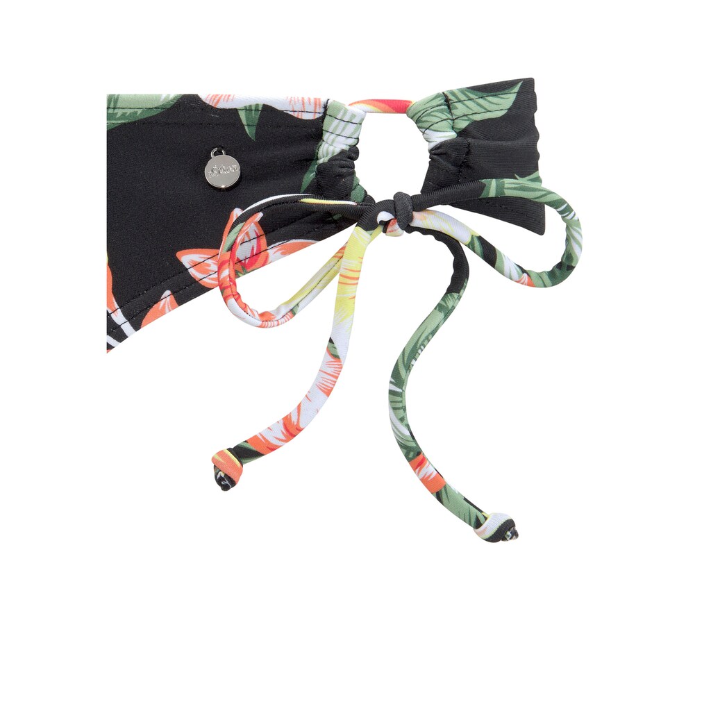 Damenmode Damenbademode s.Oliver Triangel-Bikini, mit aktuellem Tropenprint schwarz-bedruckt Damenmode Damenbademode s.Oliver Triangel-Bikini, mit aktuellem Tropenprint schwarz-bedruckt